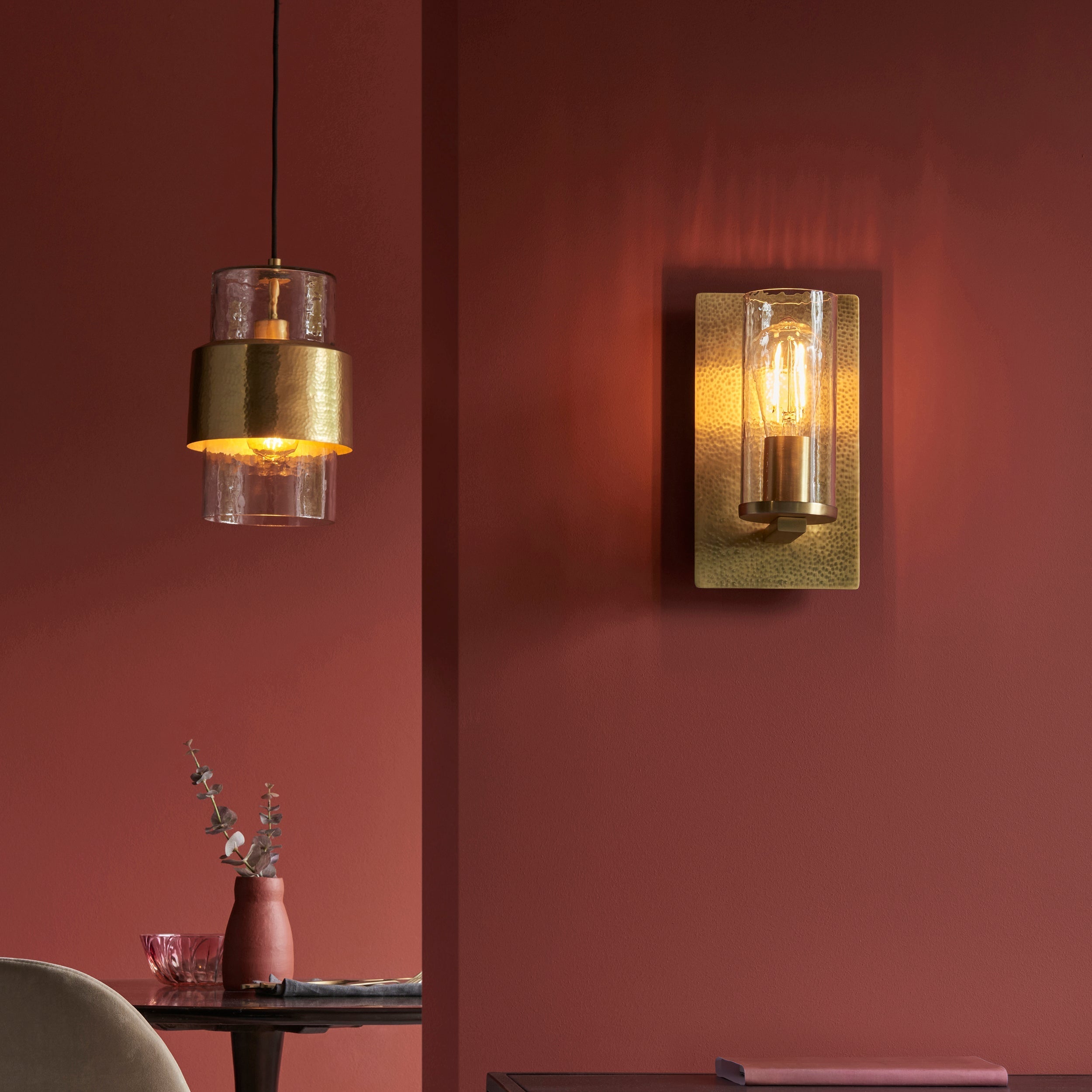 Amos Cattelan Wall Light Hammered Brass