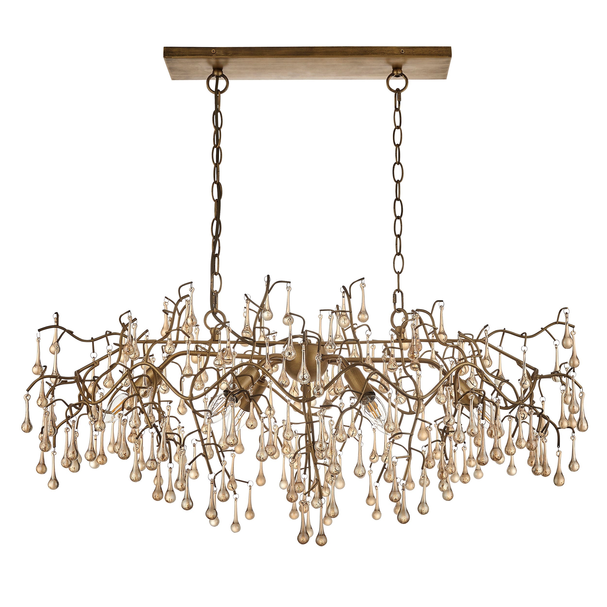 Amos Chatswoth Chandelier Pendant Bar Aged Gold