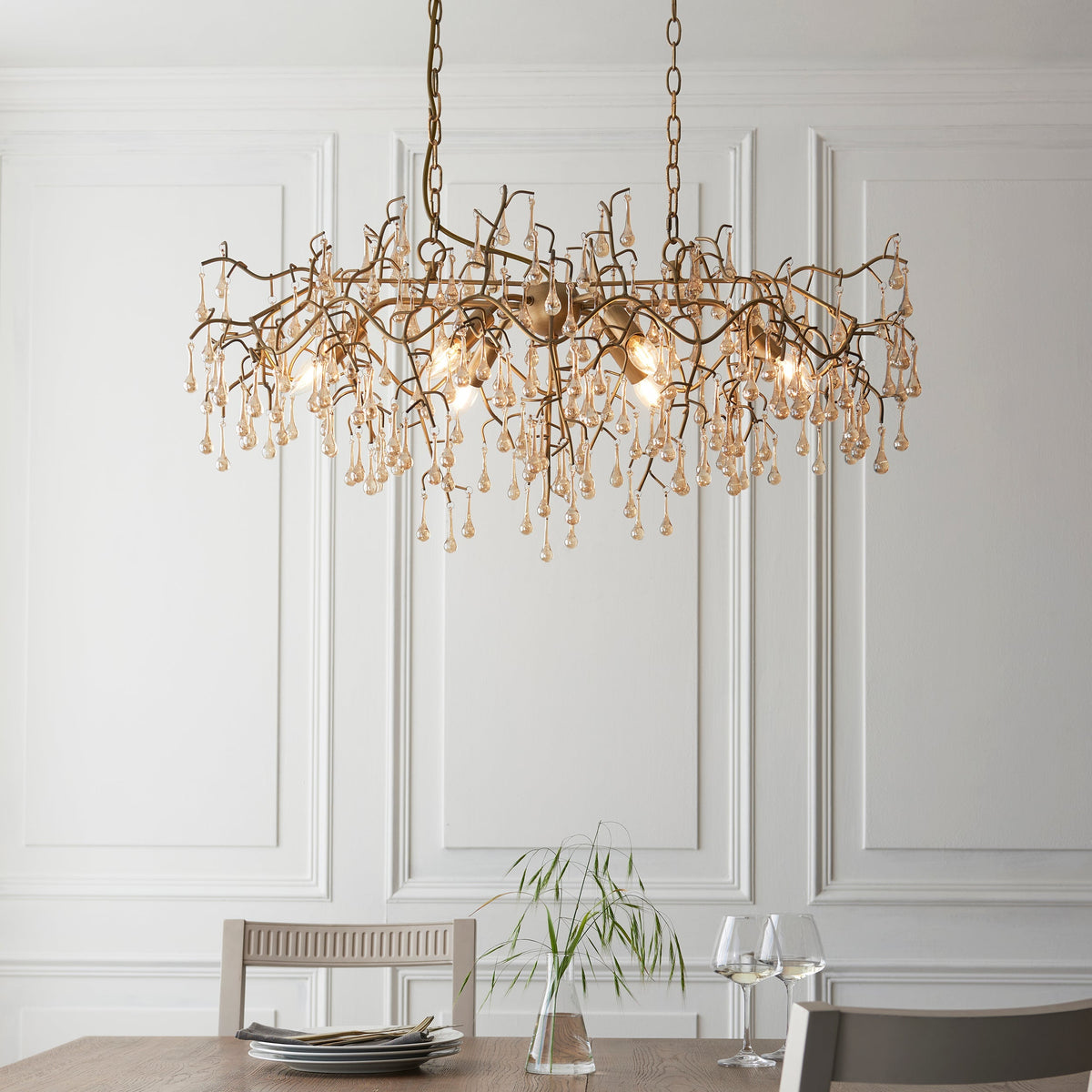 Amos Chatswoth Chandelier Pendant Bar Aged Gold
