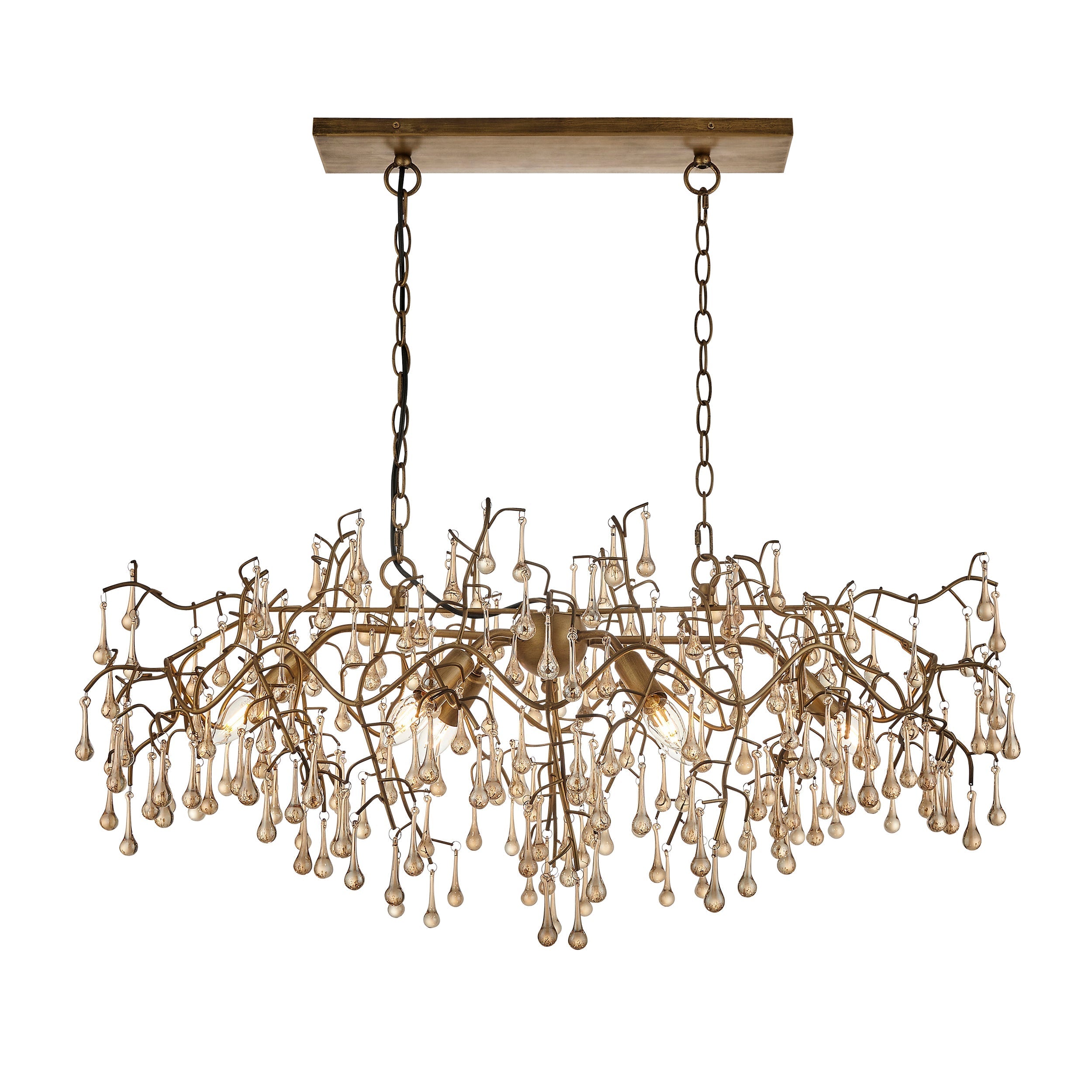 Amos Chatswoth Chandelier Pendant Bar Aged Gold
