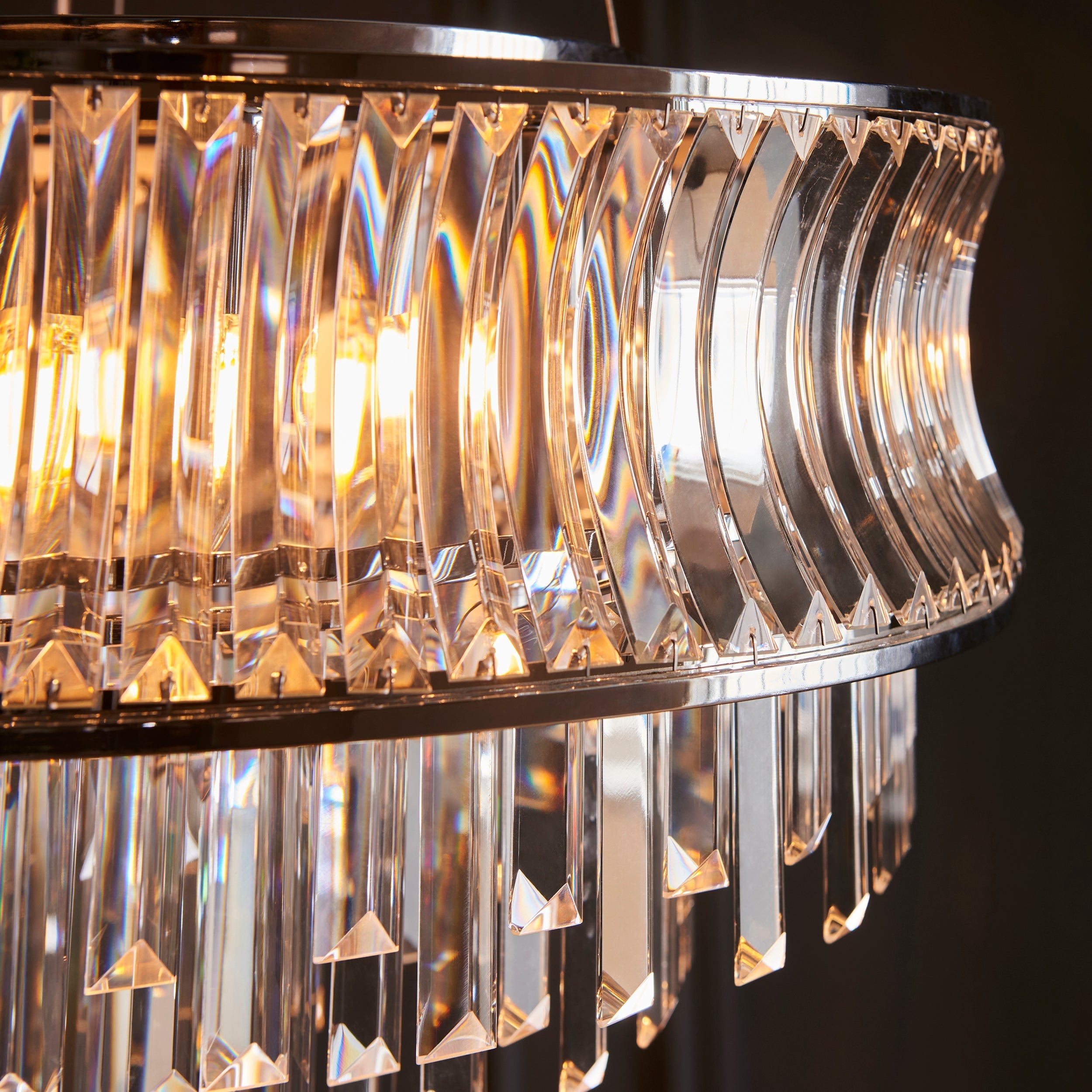 Amos Concave 9 Light Crystal Chandelier