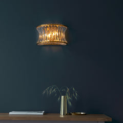 Amos Concave Crystal Wall Light Warm Brass
