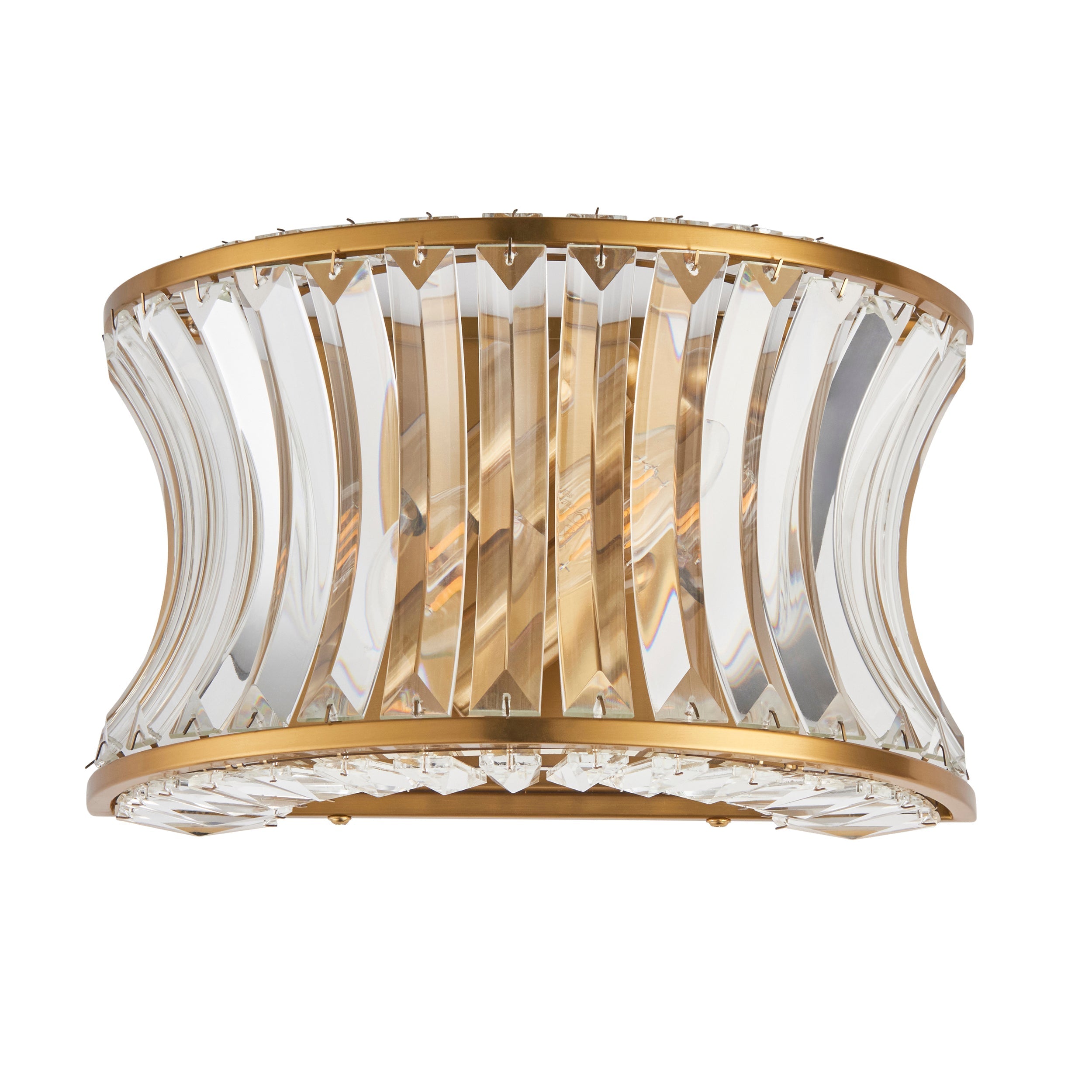 Amos Concave Crystal Wall Light Warm Brass
