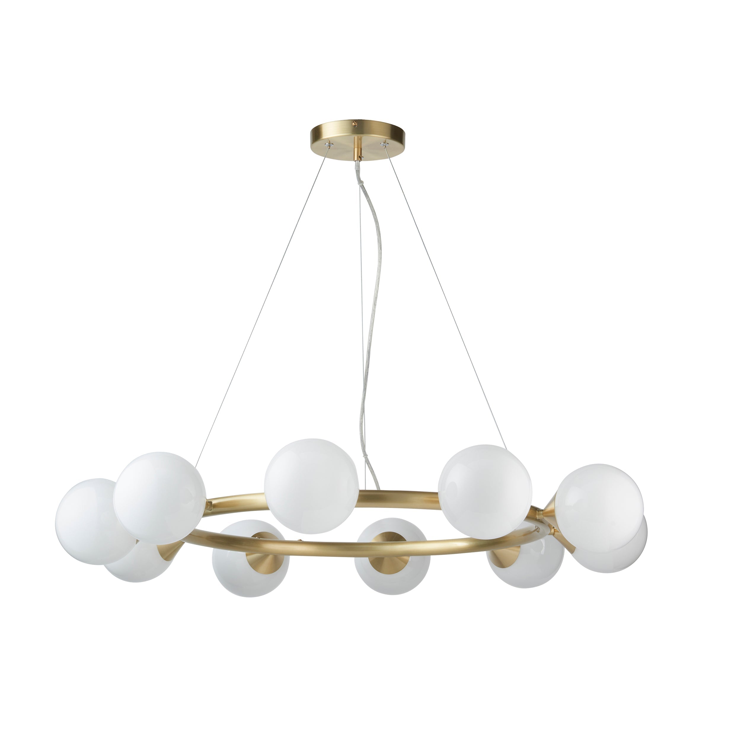 Amos Crib 10 Light Circular Chandelier Brushed Brass