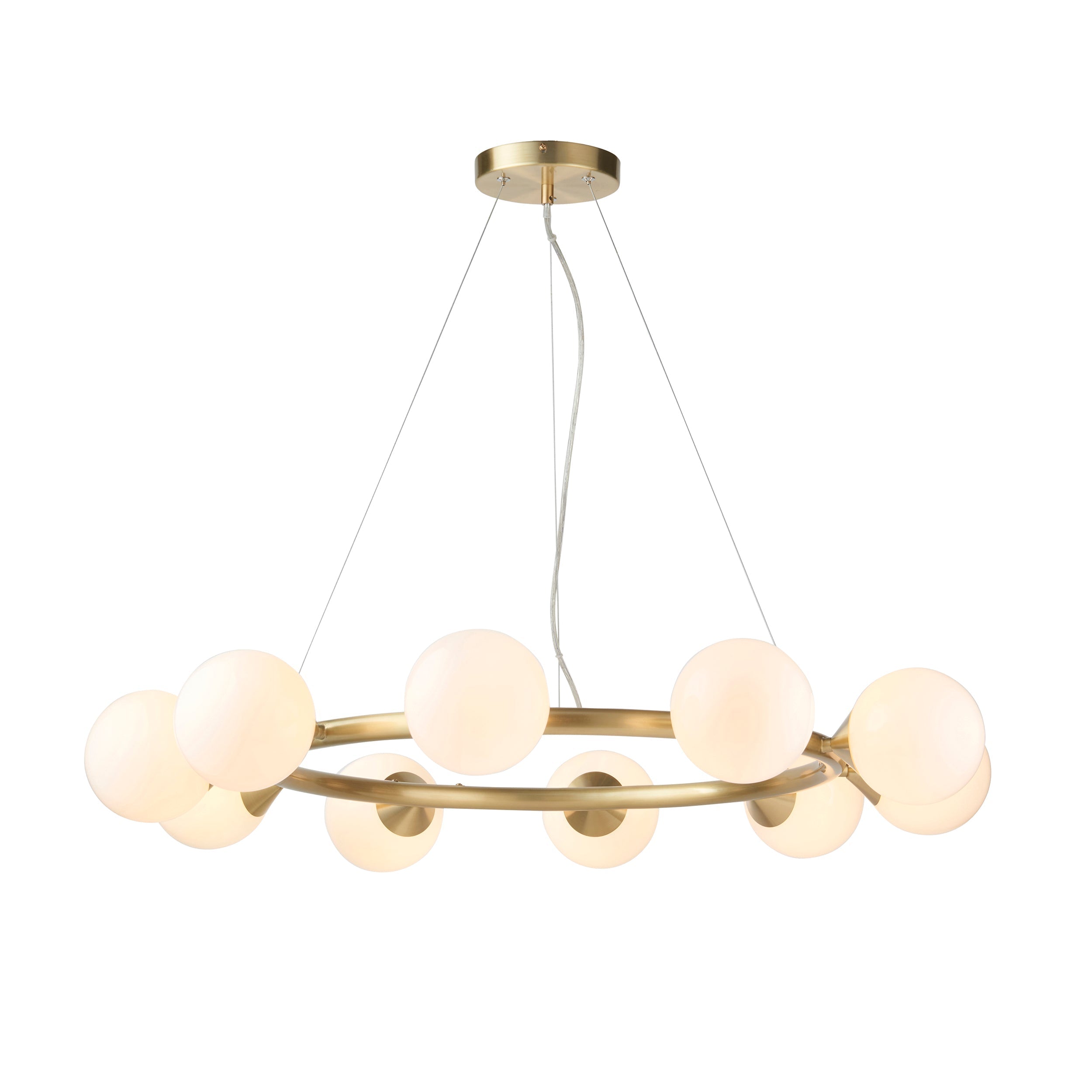 Amos Crib 10 Light Circular Chandelier Brushed Brass