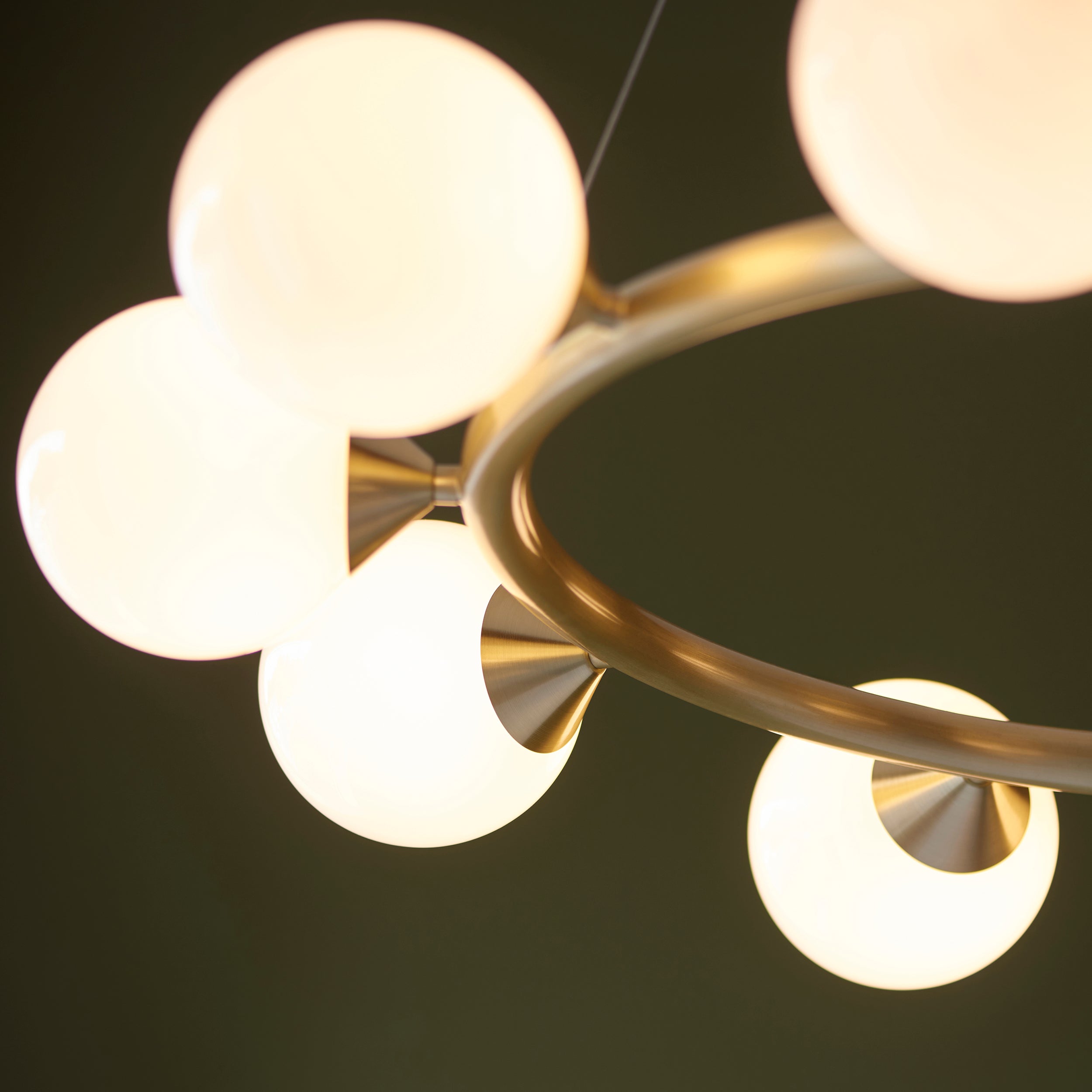 Amos Crib 10 Light Circular Chandelier Brushed Brass
