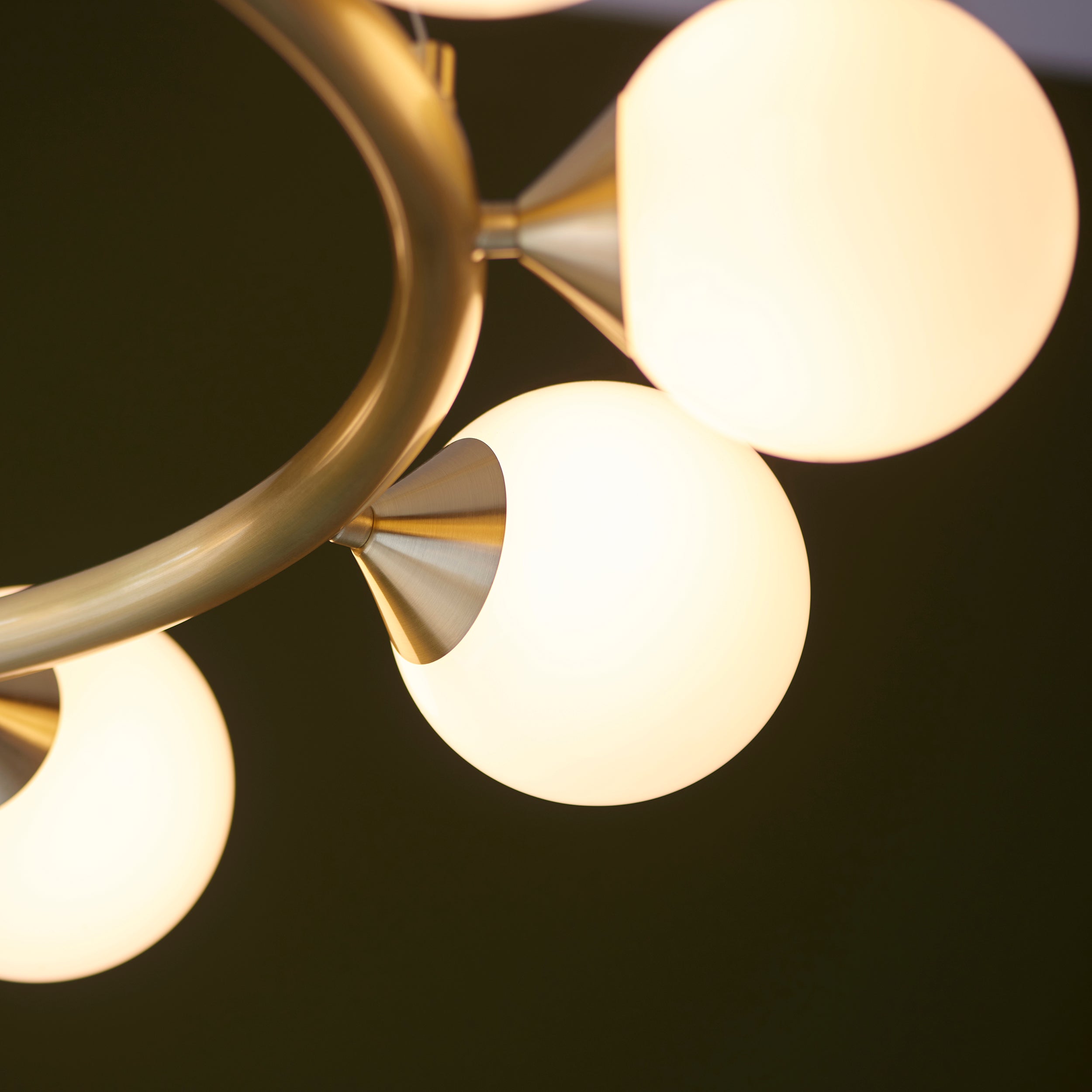 Amos Crib 10 Light Circular Chandelier Brushed Brass