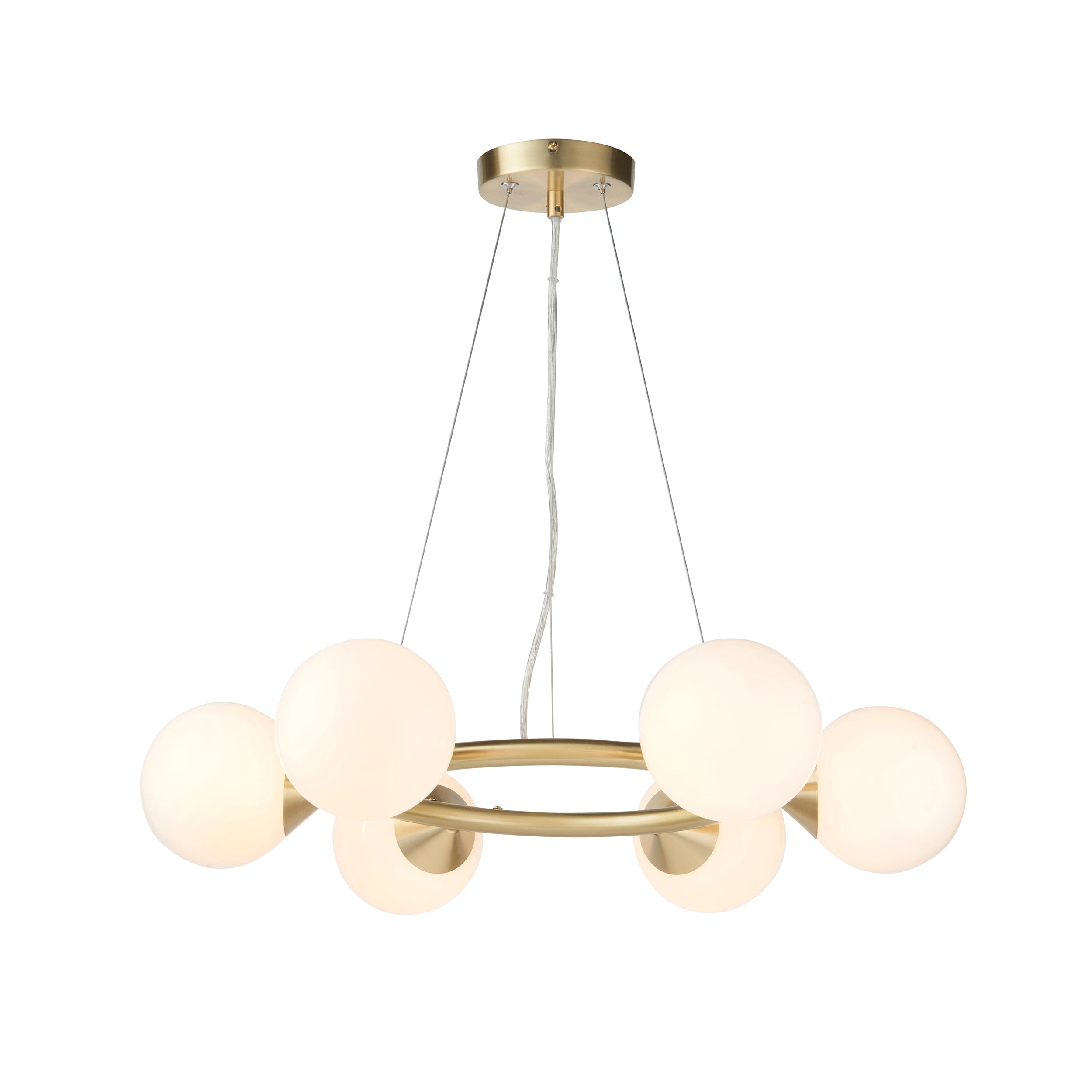 Amos Crib 6 Light Circular Chandelier Brushed Brass