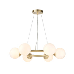 Amos Crib 6 Light Circular Chandelier Brushed Brass
