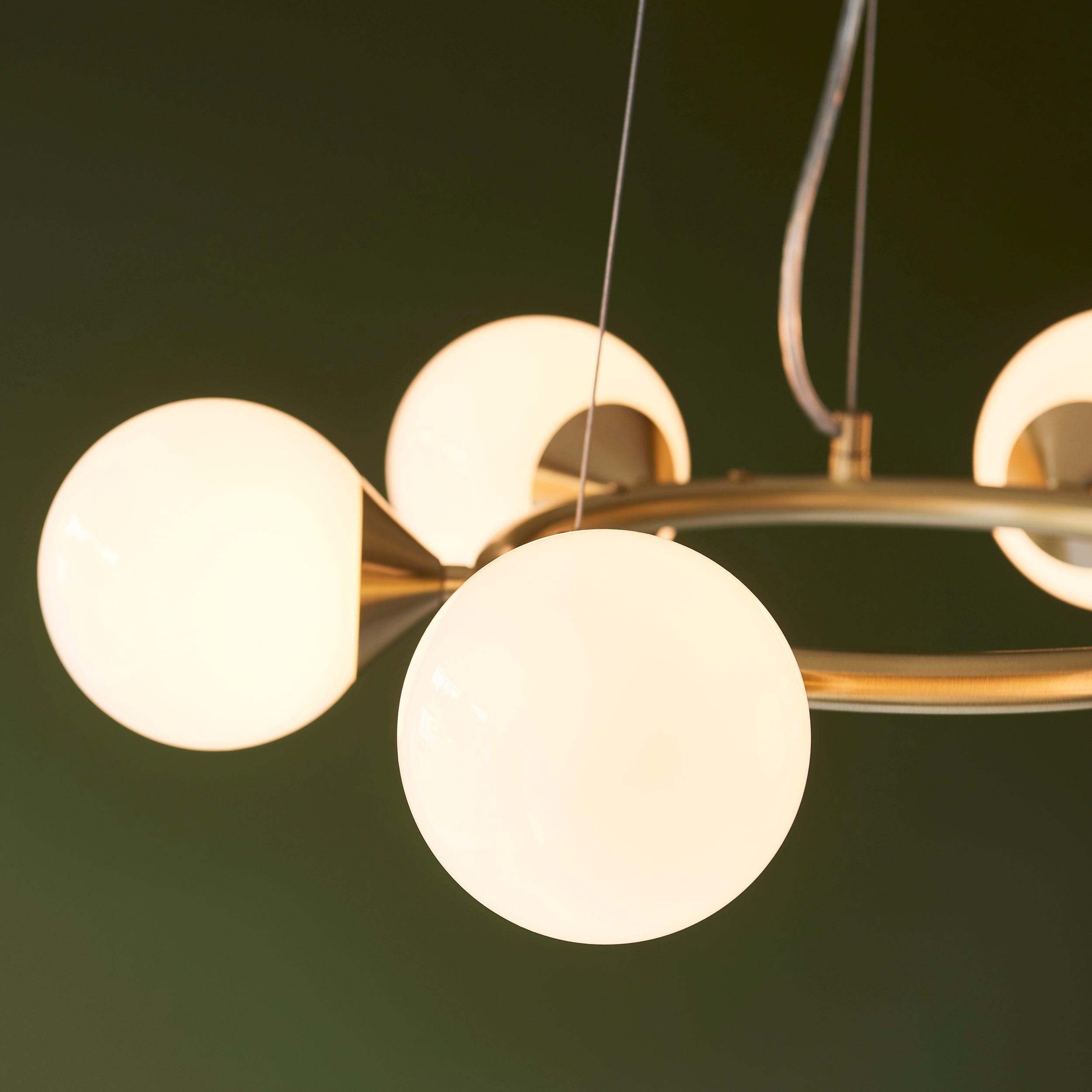 Amos Crib 6 Light Circular Chandelier Brushed Brass