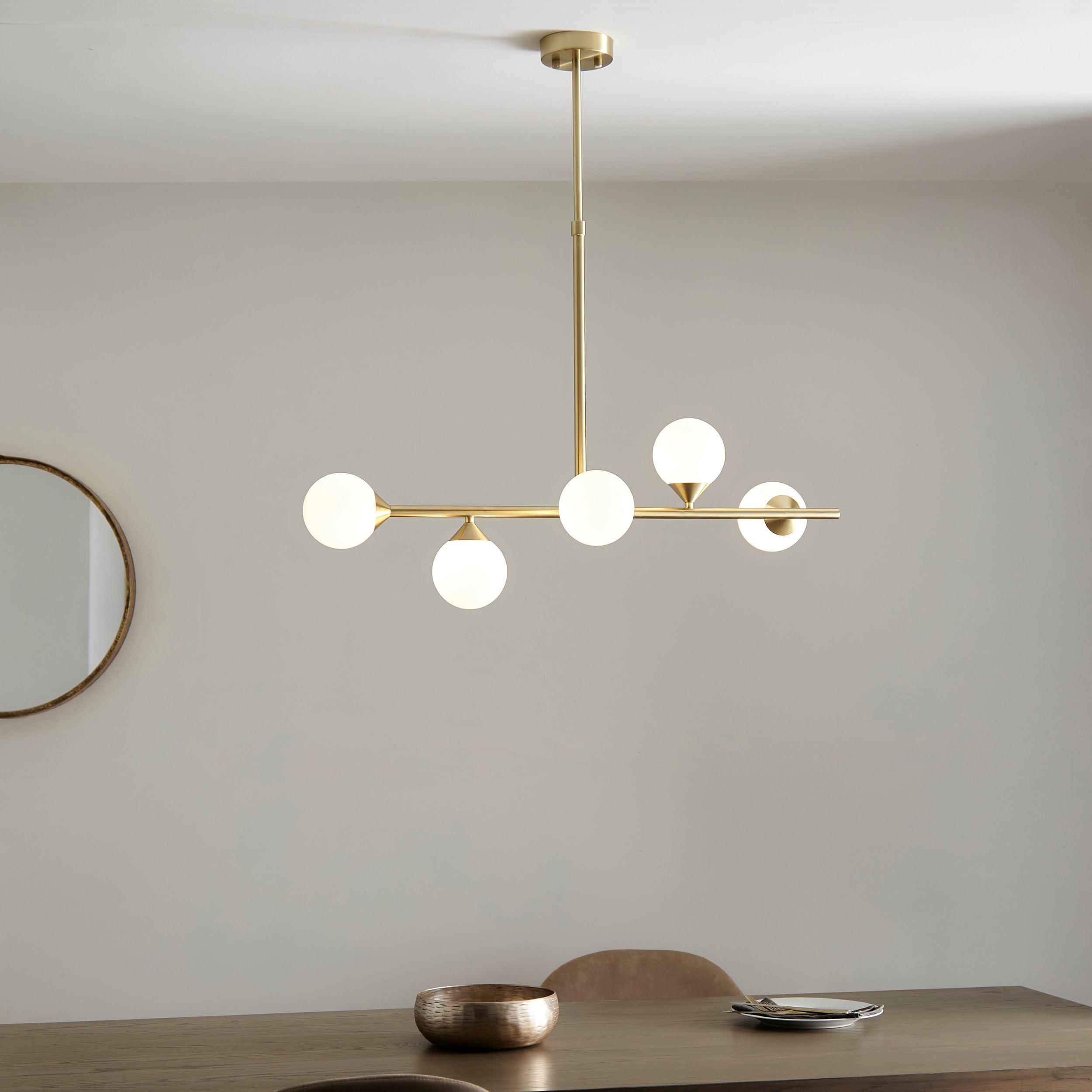 Amos Crib Pendant Bar Brushed Brass