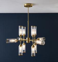 Amos Duchy 12 Light Pendant Satin Brass
