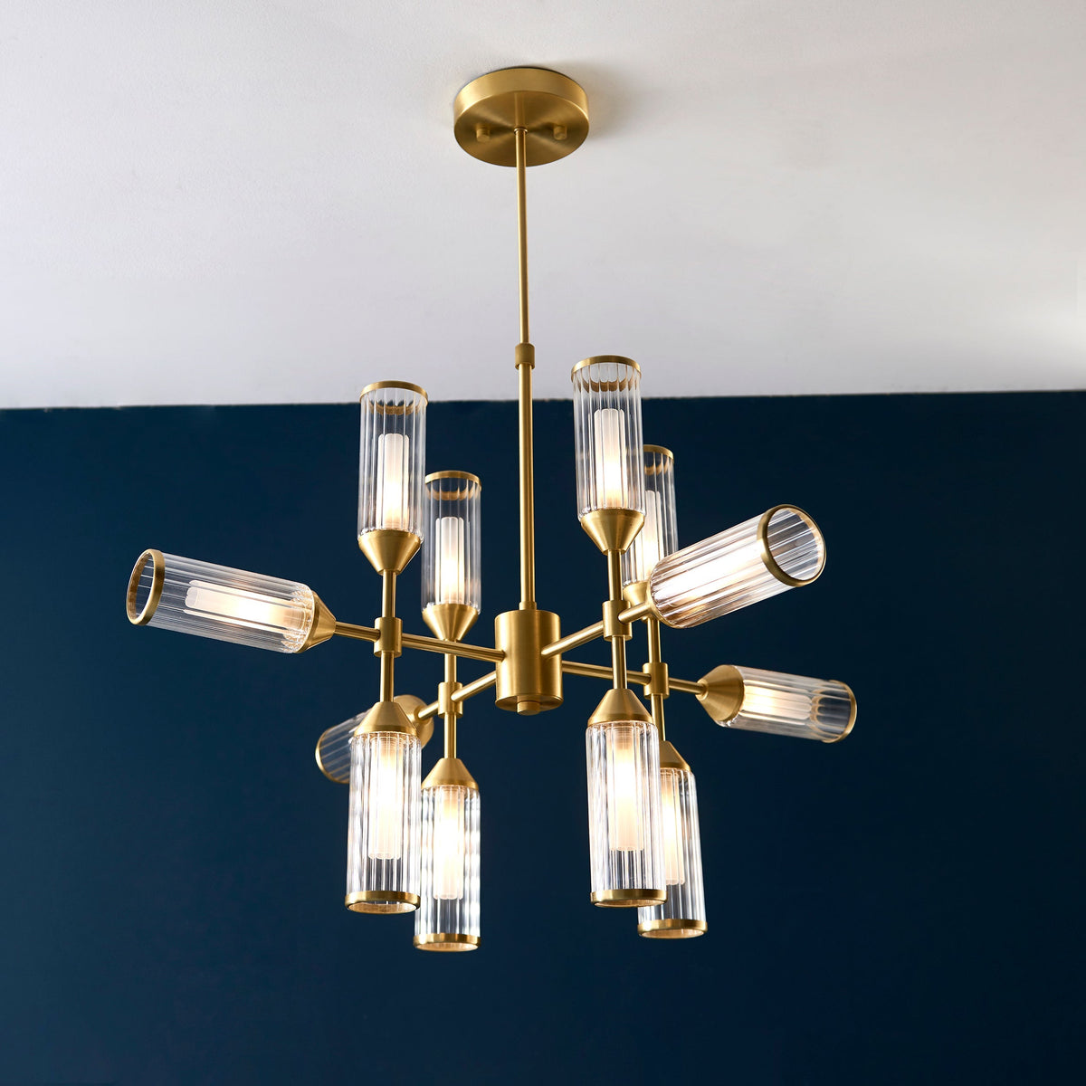 Amos Duchy 12 Light Pendant Satin Brass
