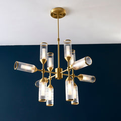 Amos Duchy 12 Light Pendant Satin Brass