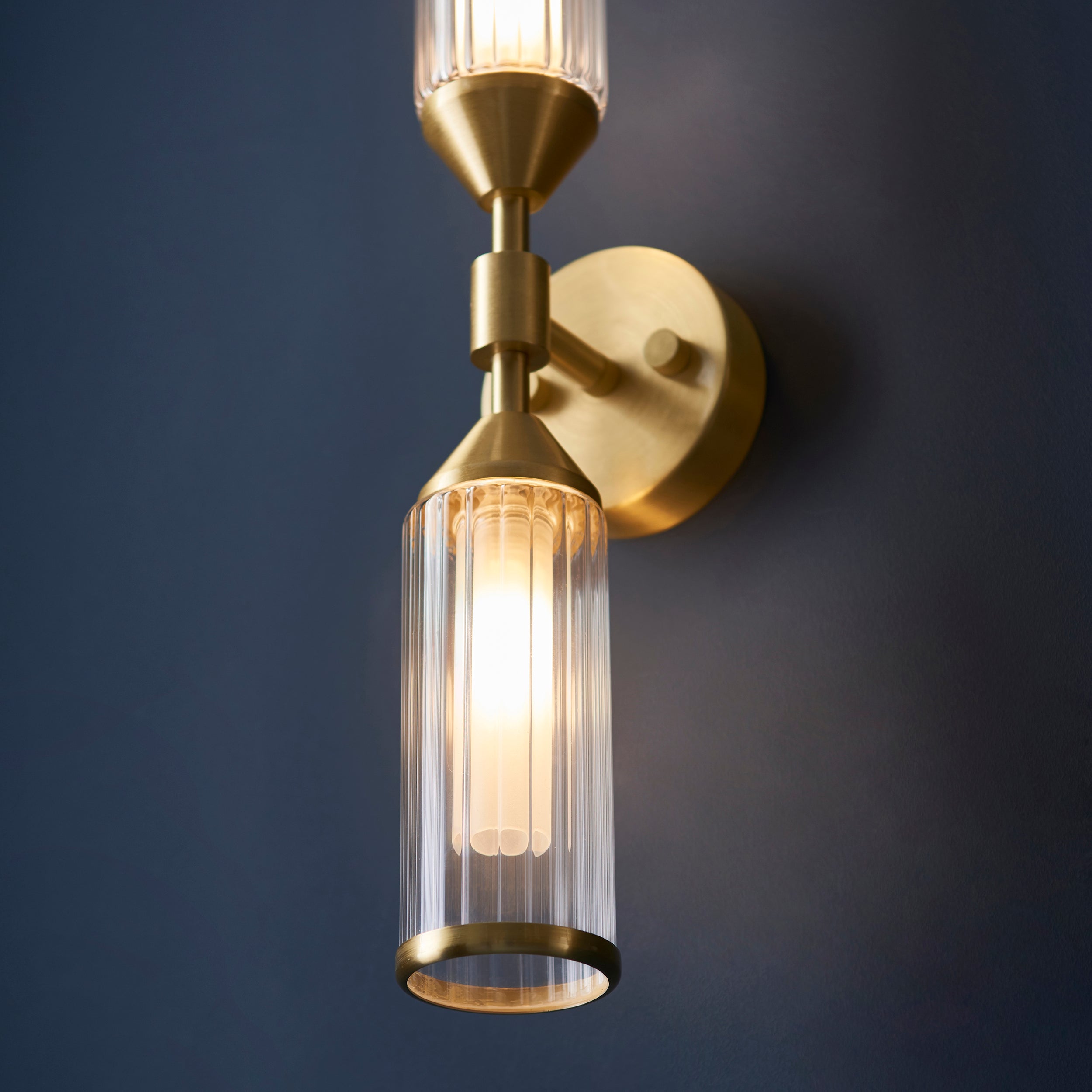 Amos Duchy Double Wall Light Satin Brass
