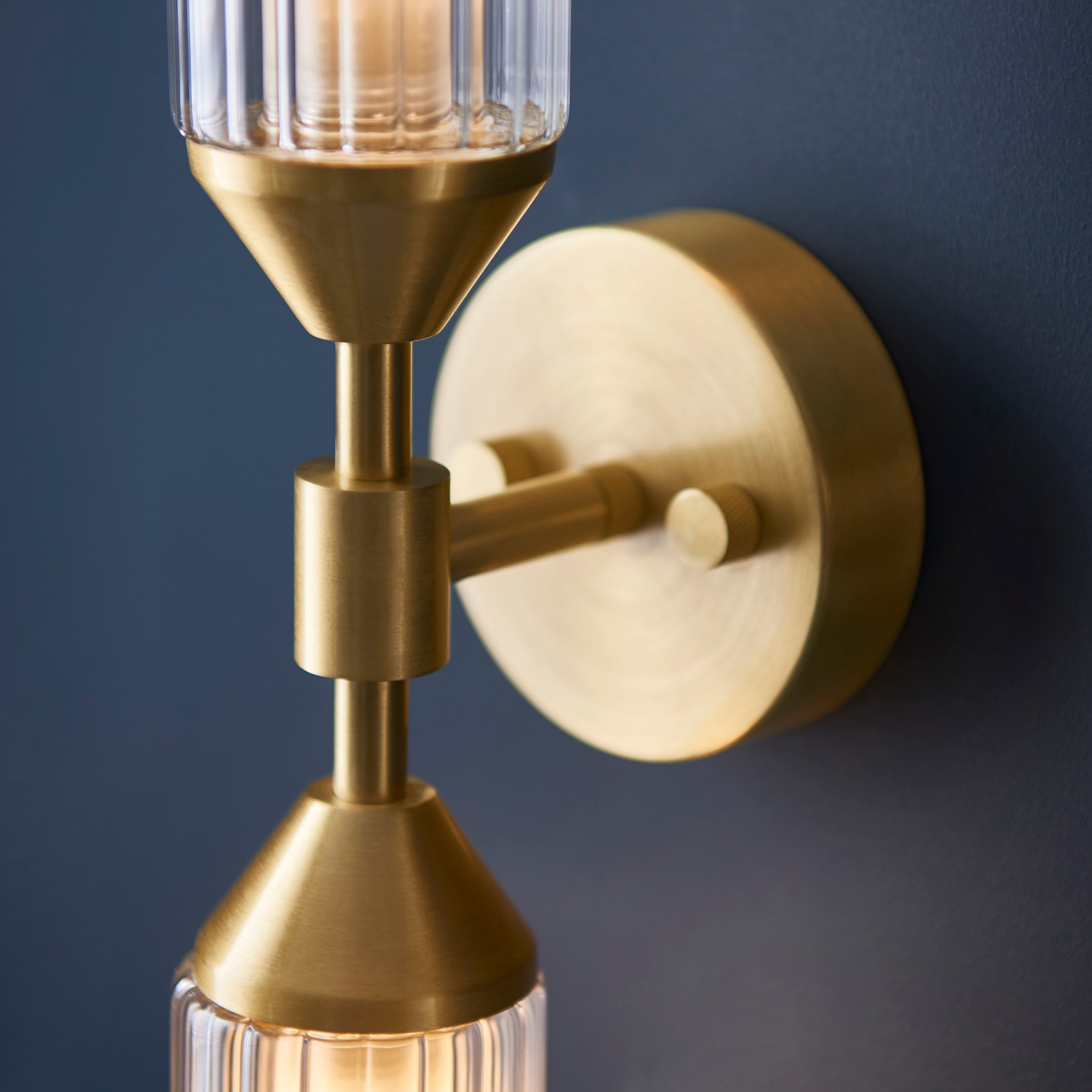 Amos Duchy Double Wall Light Satin Brass