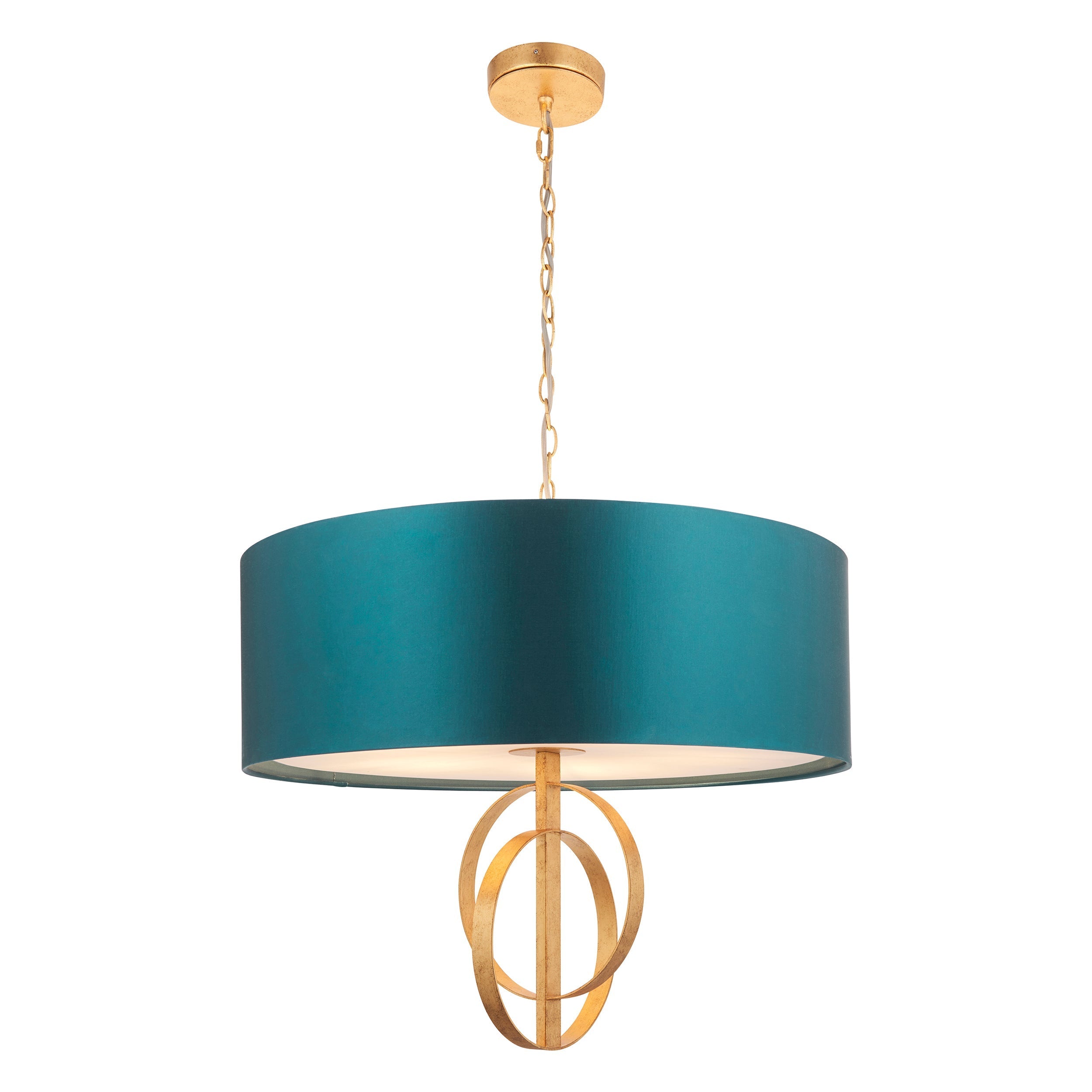 Amos Hatfield Large Pendant Antique Gold & Teal