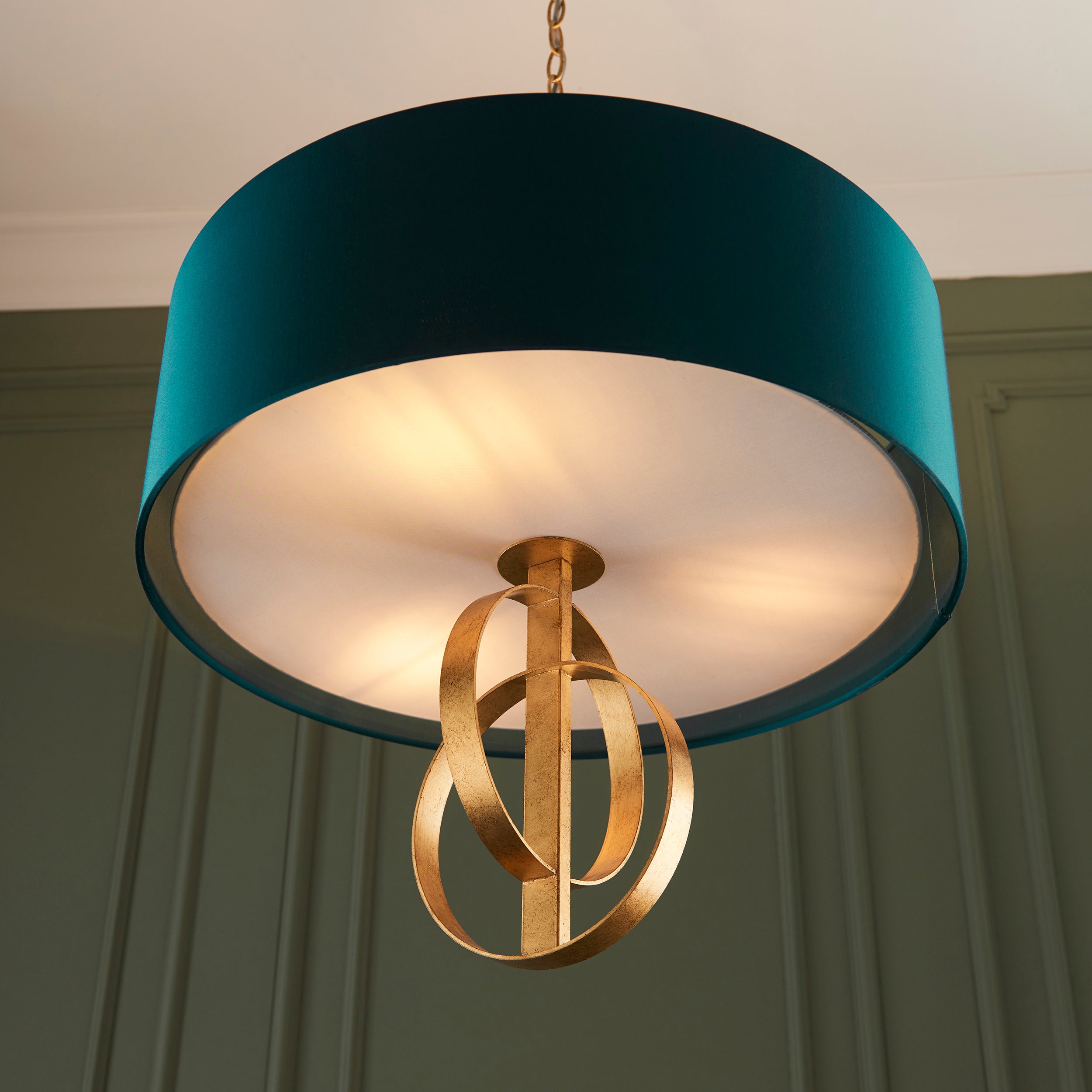 Amos Hatfield Small Pendant Antique Gold & Teal