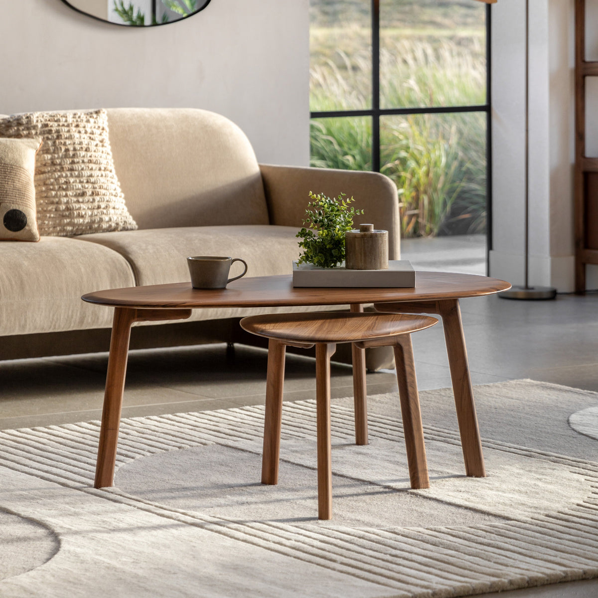 Amos Madrid Coffee & Side Table Nest Walnut