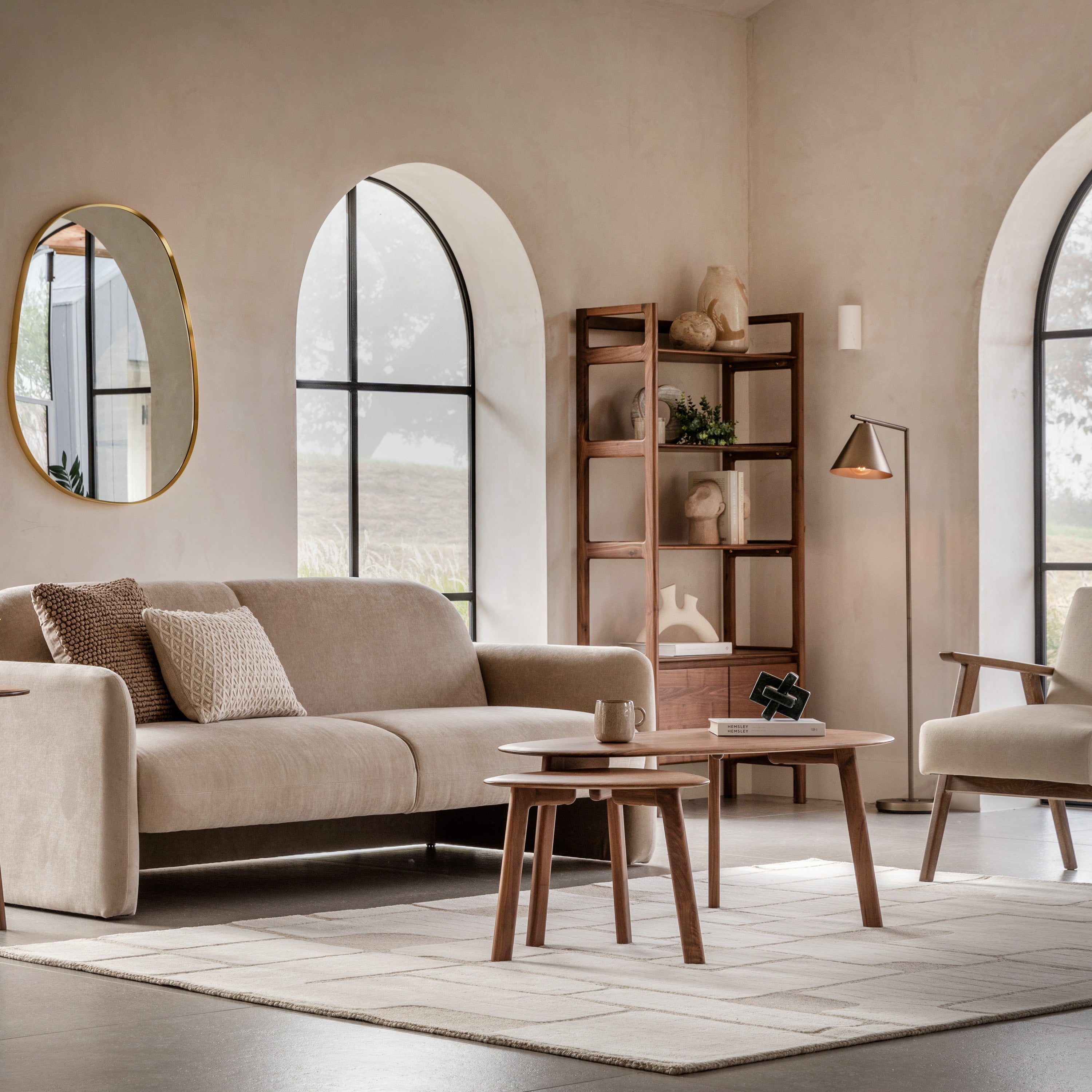 Amos Madrid Coffee & Side Table Nest Walnut