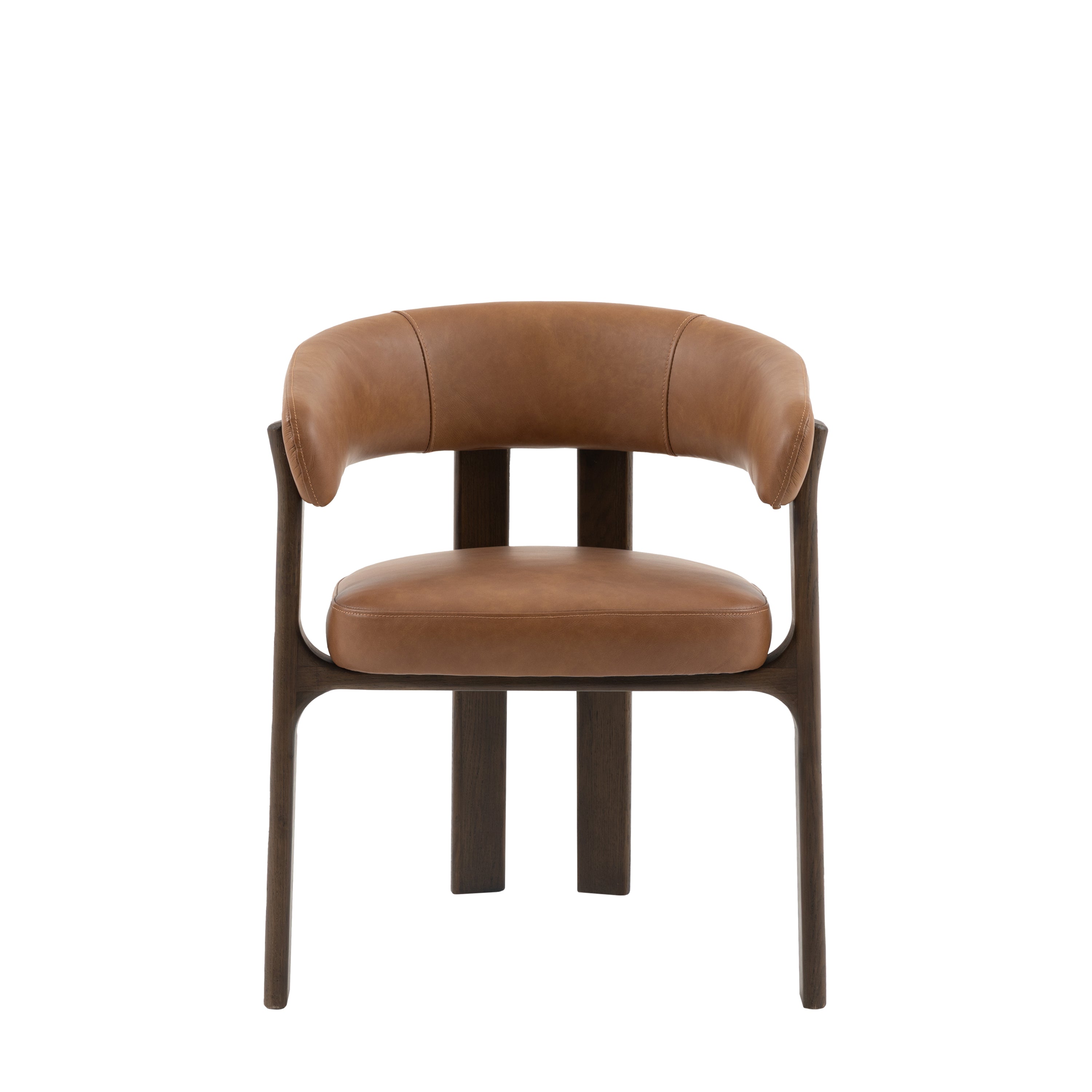Amos Onda Dining Chair Brown Leather
