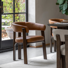 Amos Onda Dining Chair Brown Leather