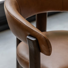 Amos Onda Dining Chair Brown Leather