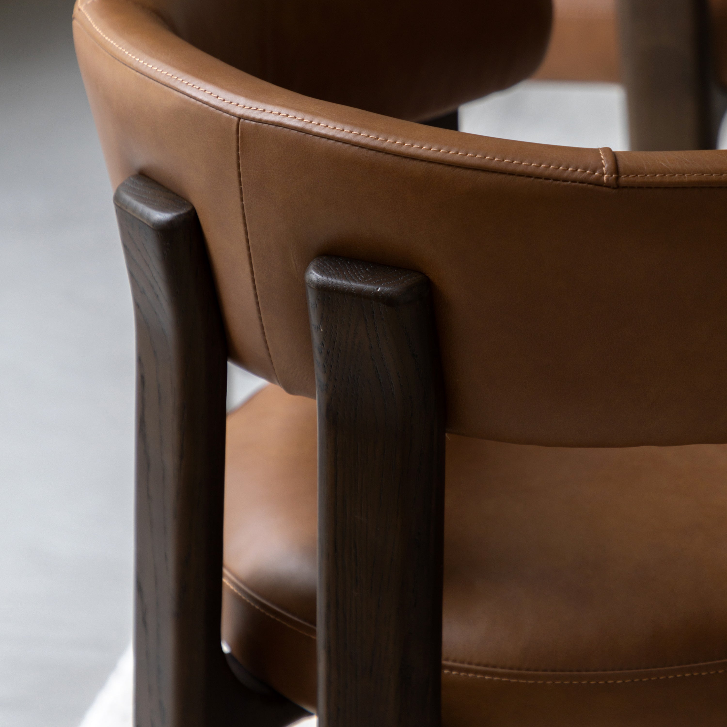 Amos Onda Dining Chair Brown Leather