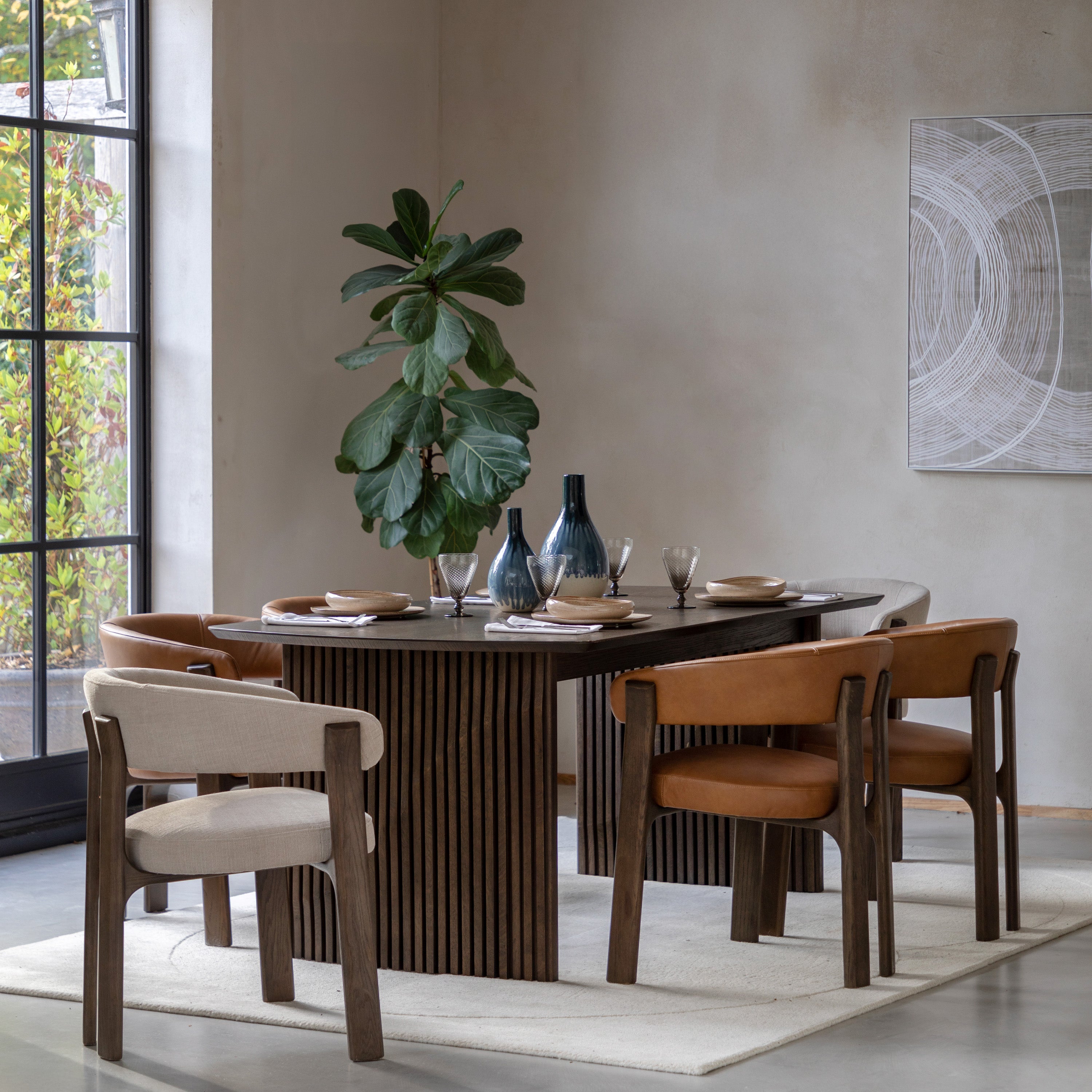 Amos Onda Dining Chair Brown Leather