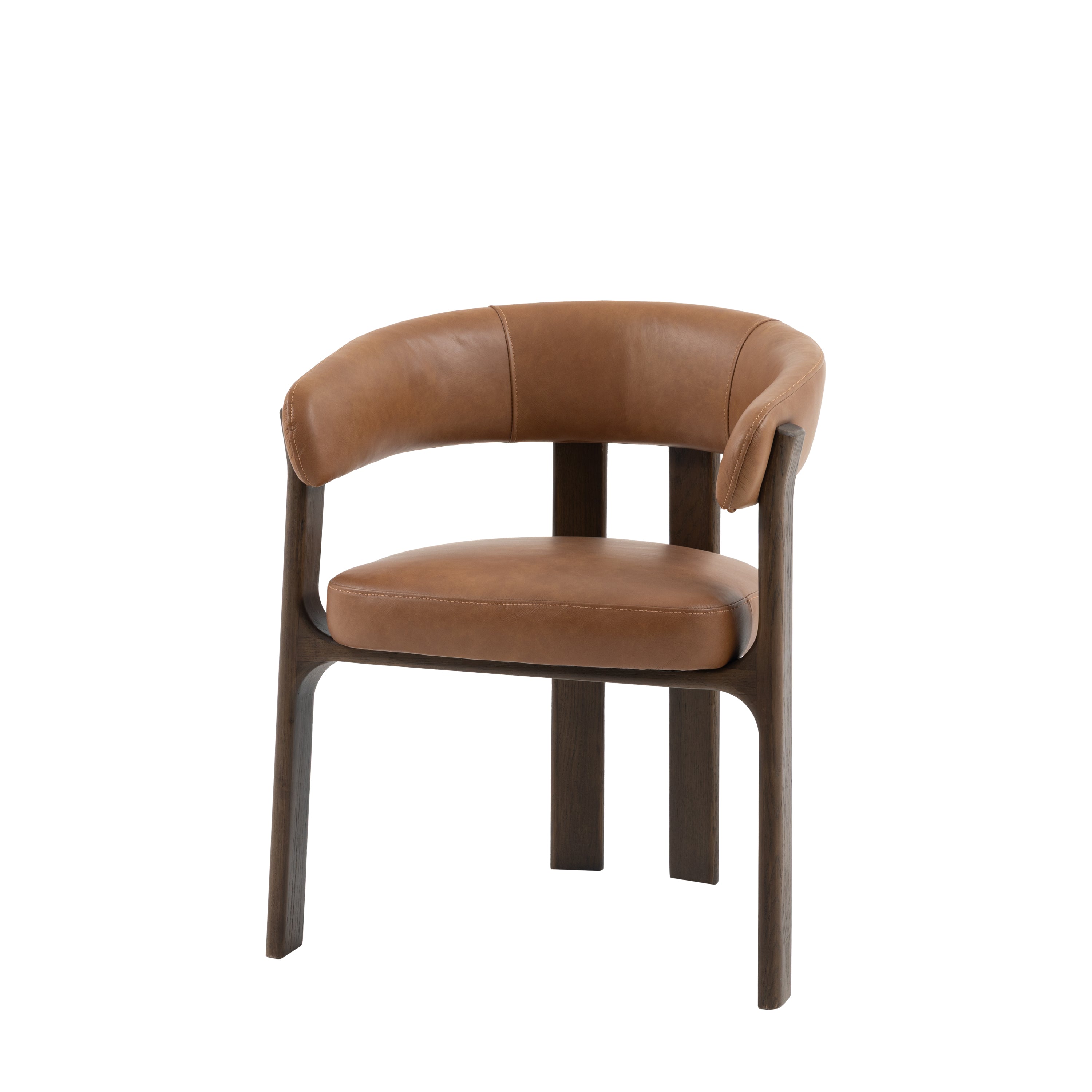 Amos Onda Dining Chair Brown Leather
