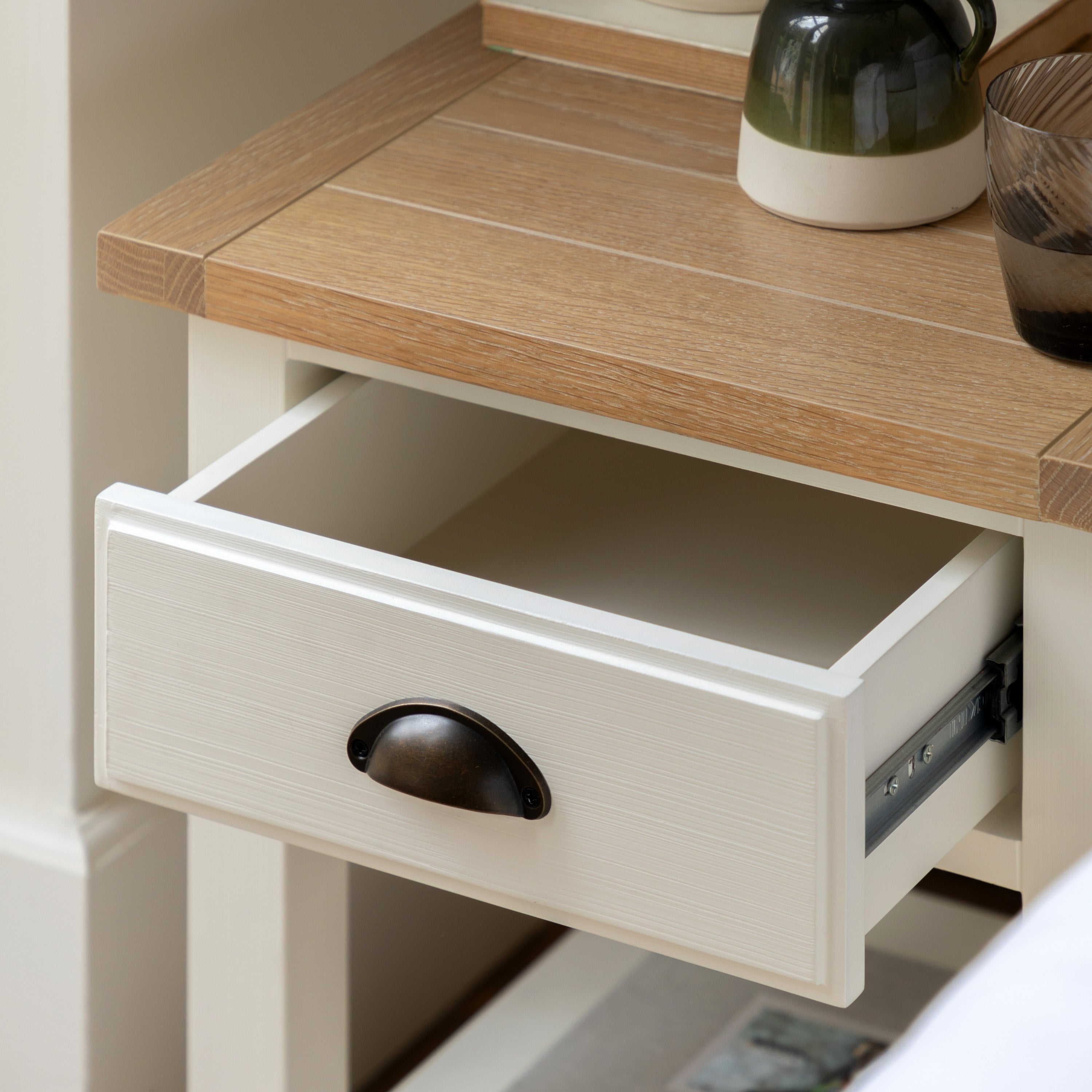 Amos Eton 1 Drawer Bedside Table White