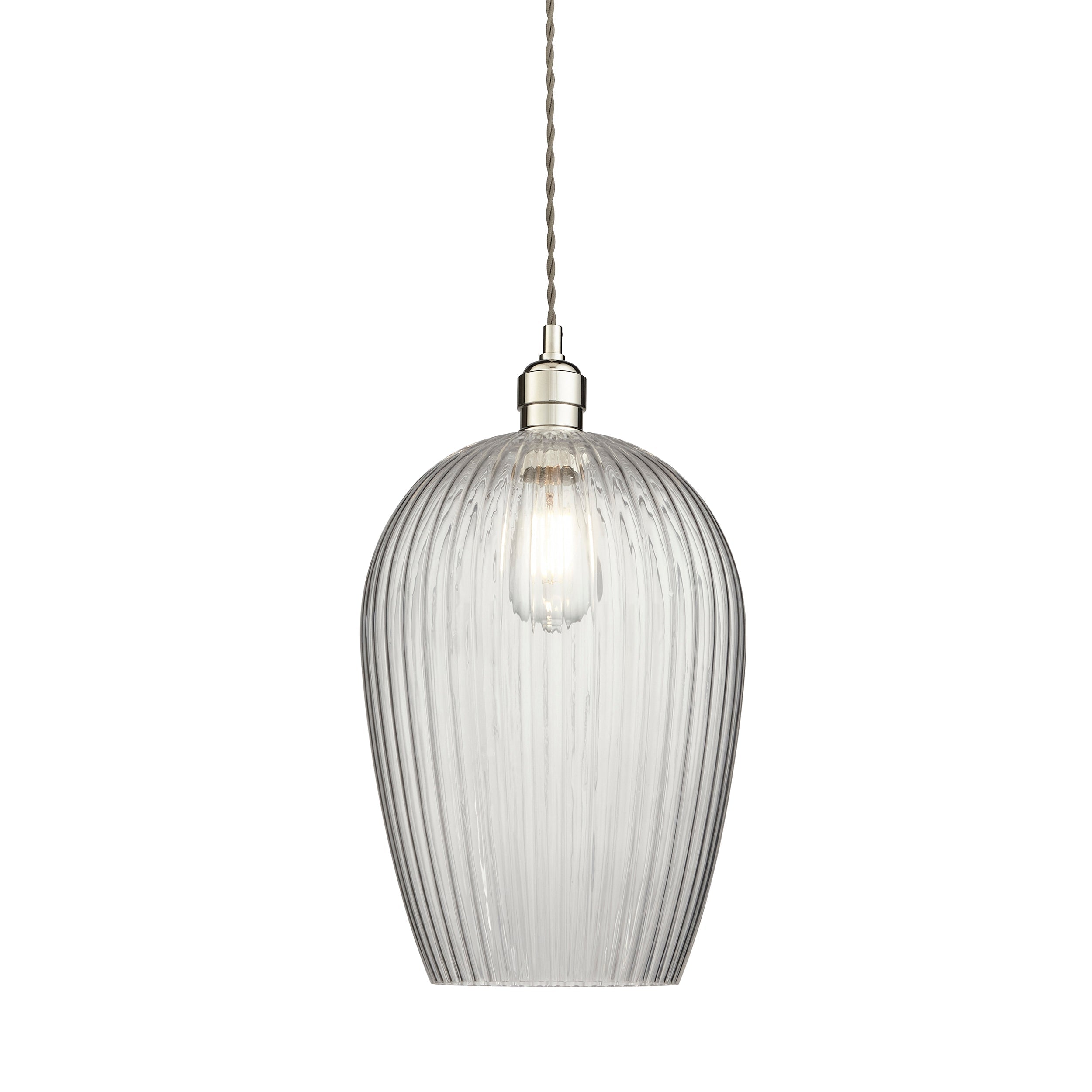 Amos Lucid Large Pendant Ribbed Glass