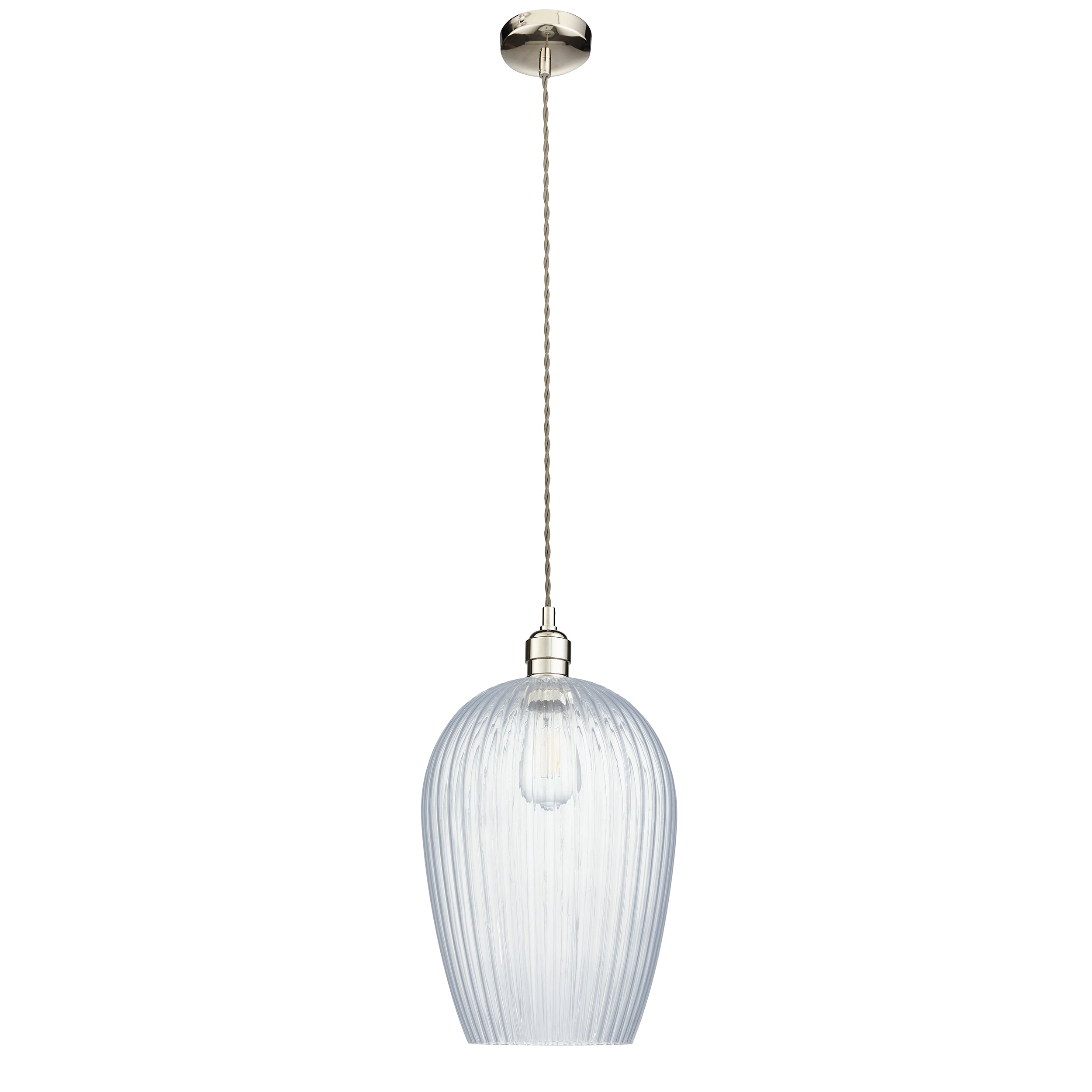 Amos Lucid Large Pendant Ribbed Glass