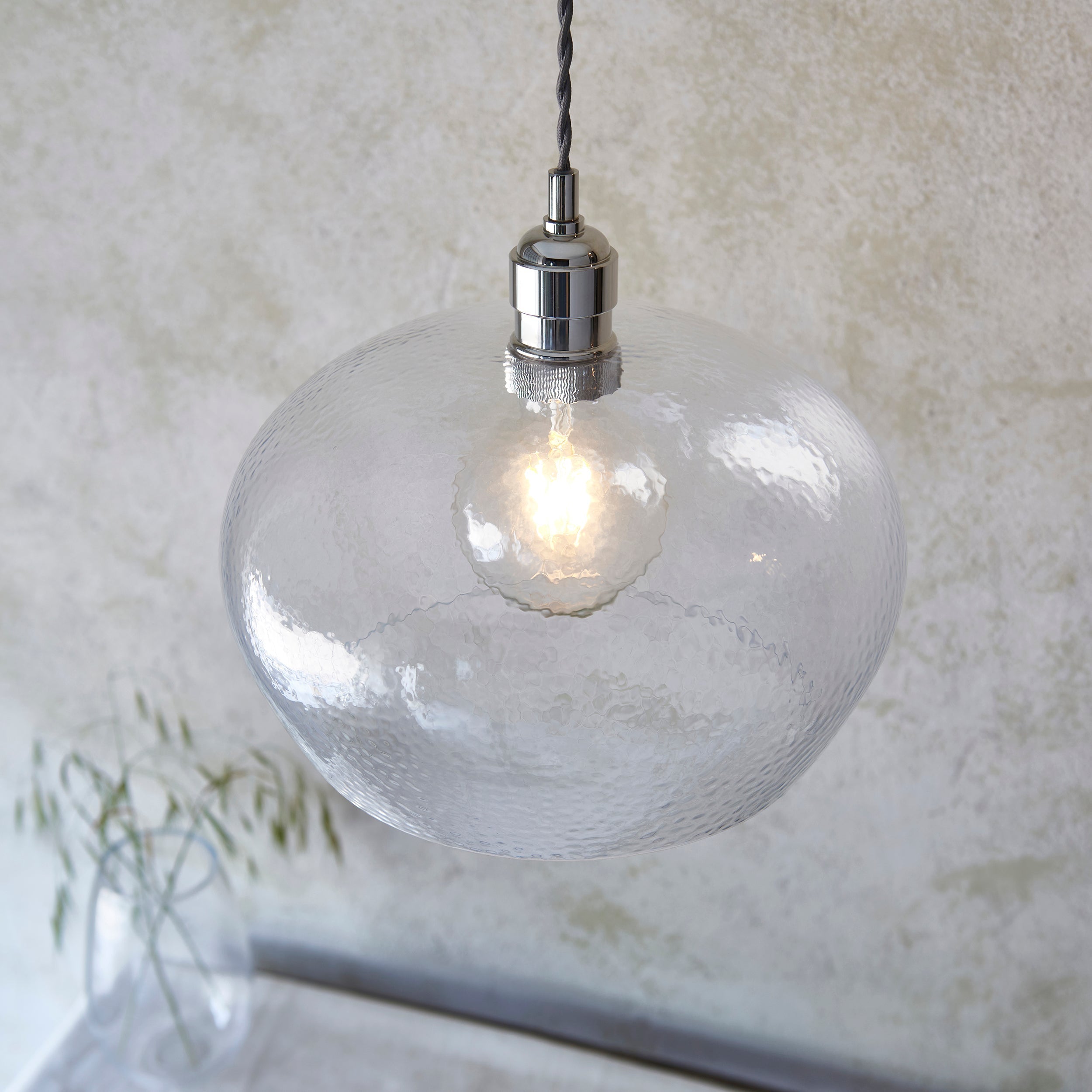 Amos Lucid Medium Pendant Dimpled Glass