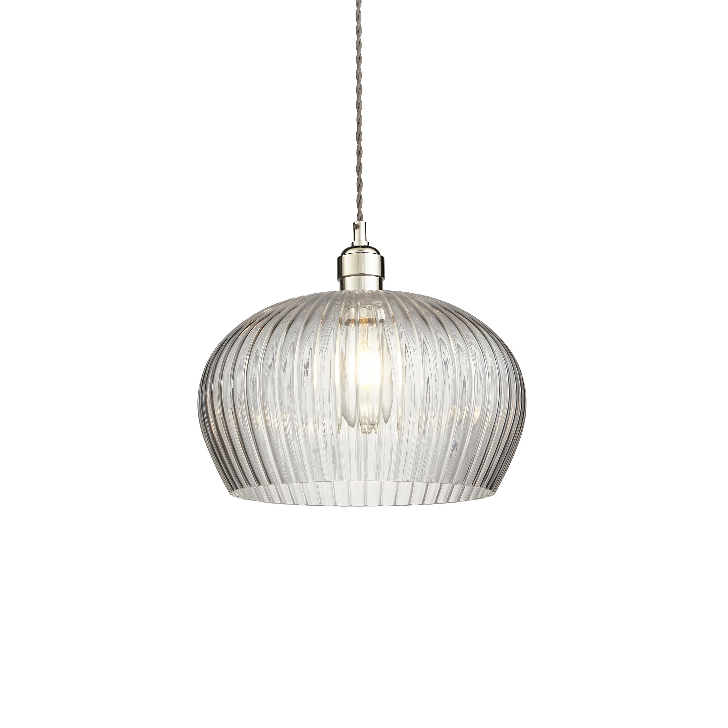 Amos Lucid Medium Pendant Ribbed Glass