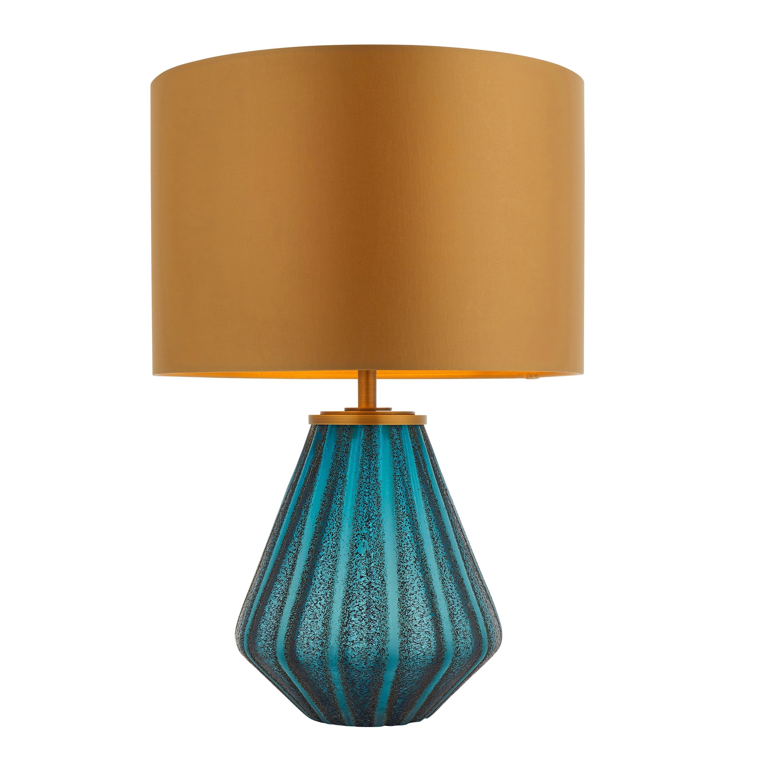 Amos Marina Turquoise Table Lamp with Gold Shade
