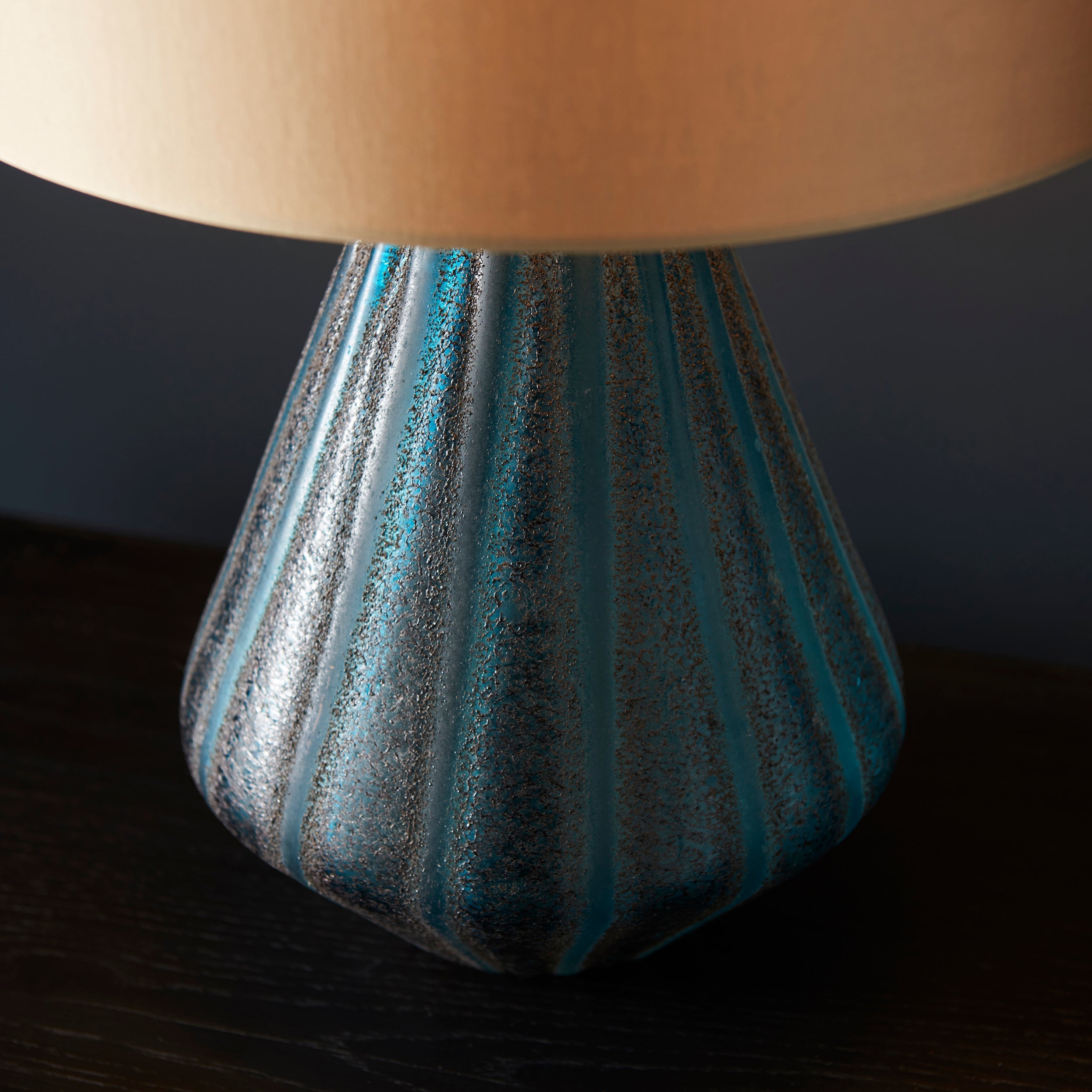 Amos Marina Turquoise Table Lamp with Gold Shade