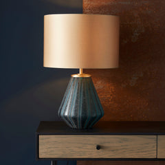Amos Marina Turquoise Table Lamp with Gold Shade