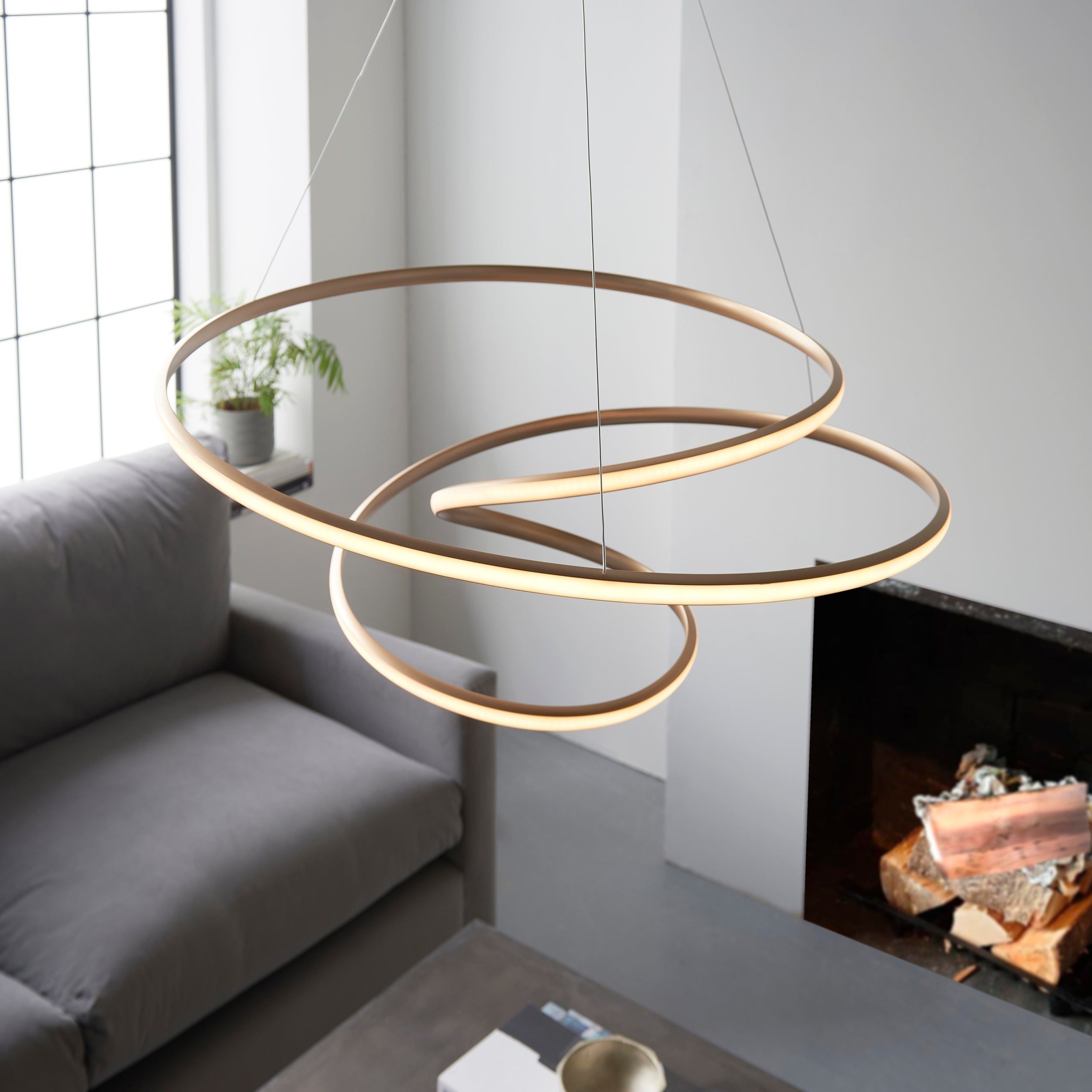 Amos Olympia A Satin Gold LED Pendant