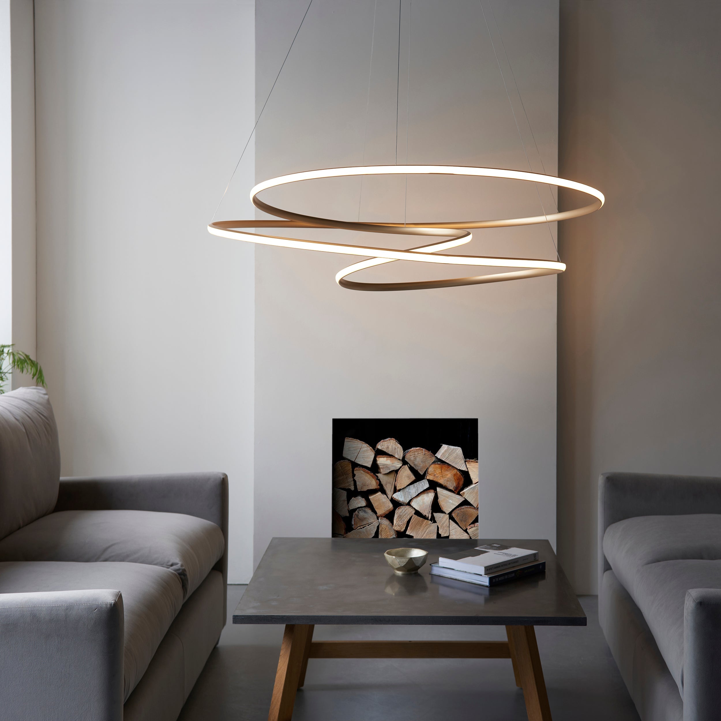 Amos Olympia B Satin Gold LED Pendant