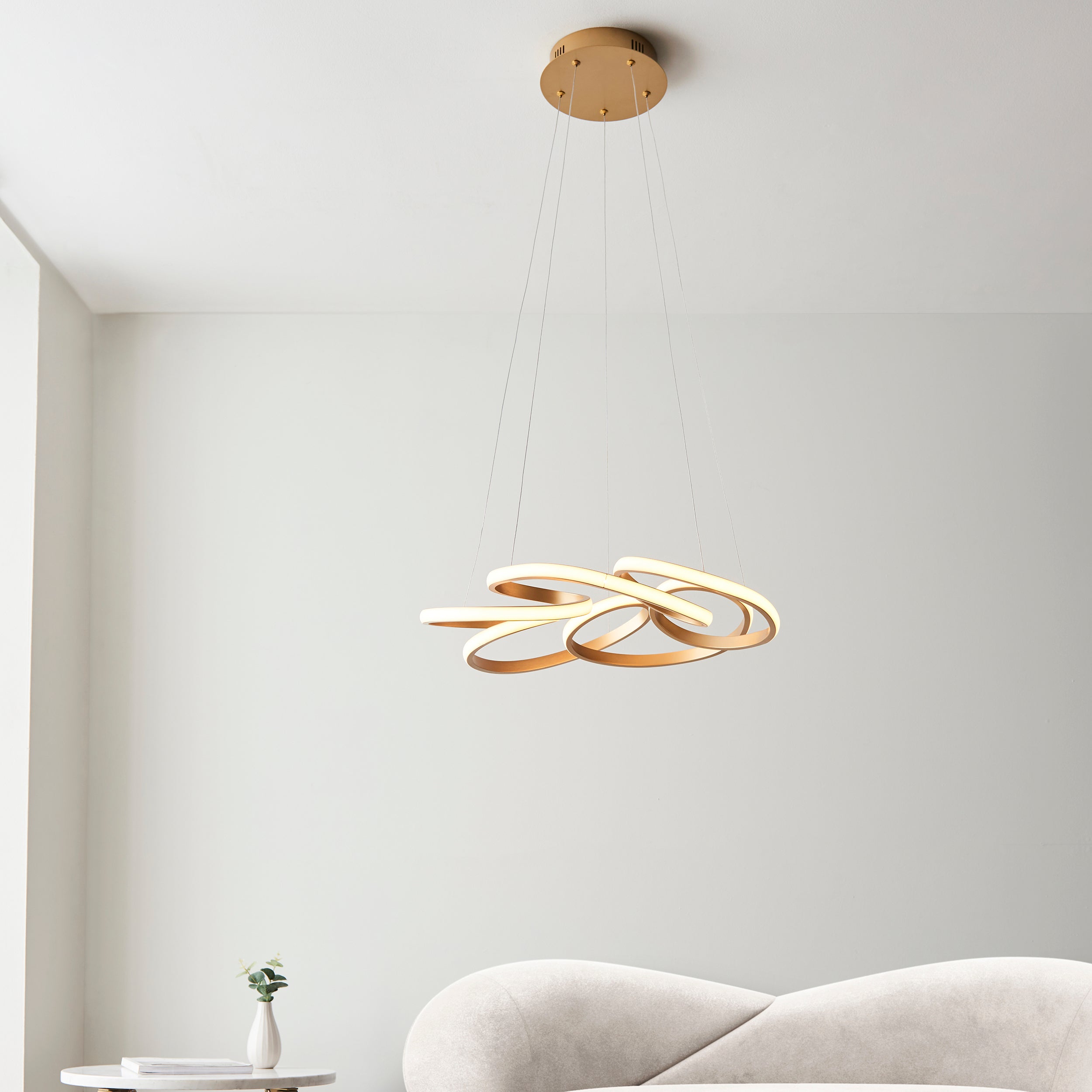 Amos Olympia C Satin Gold LED Pendant