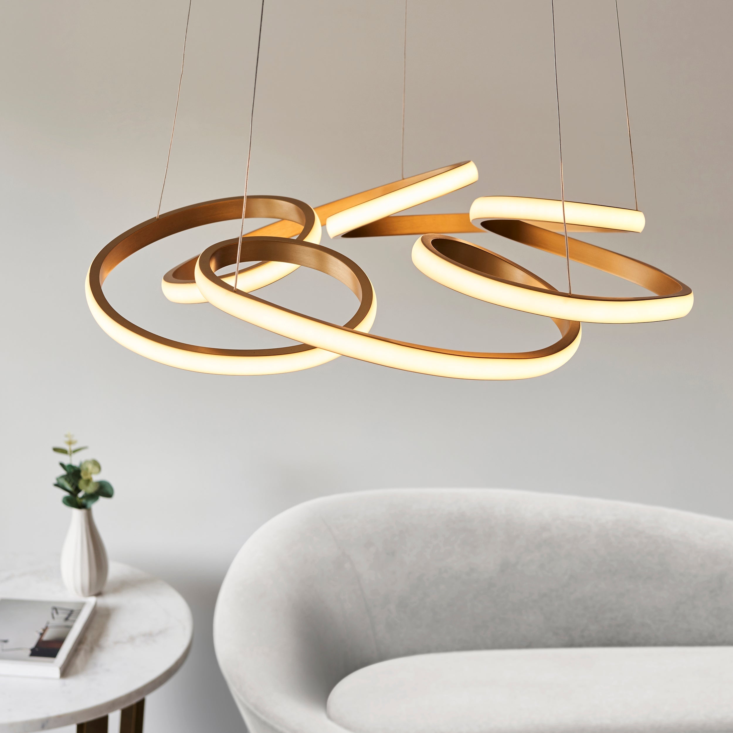 Amos Olympia C Satin Gold LED Pendant