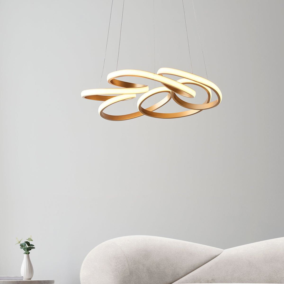Amos Olympia C Satin Gold LED Pendant