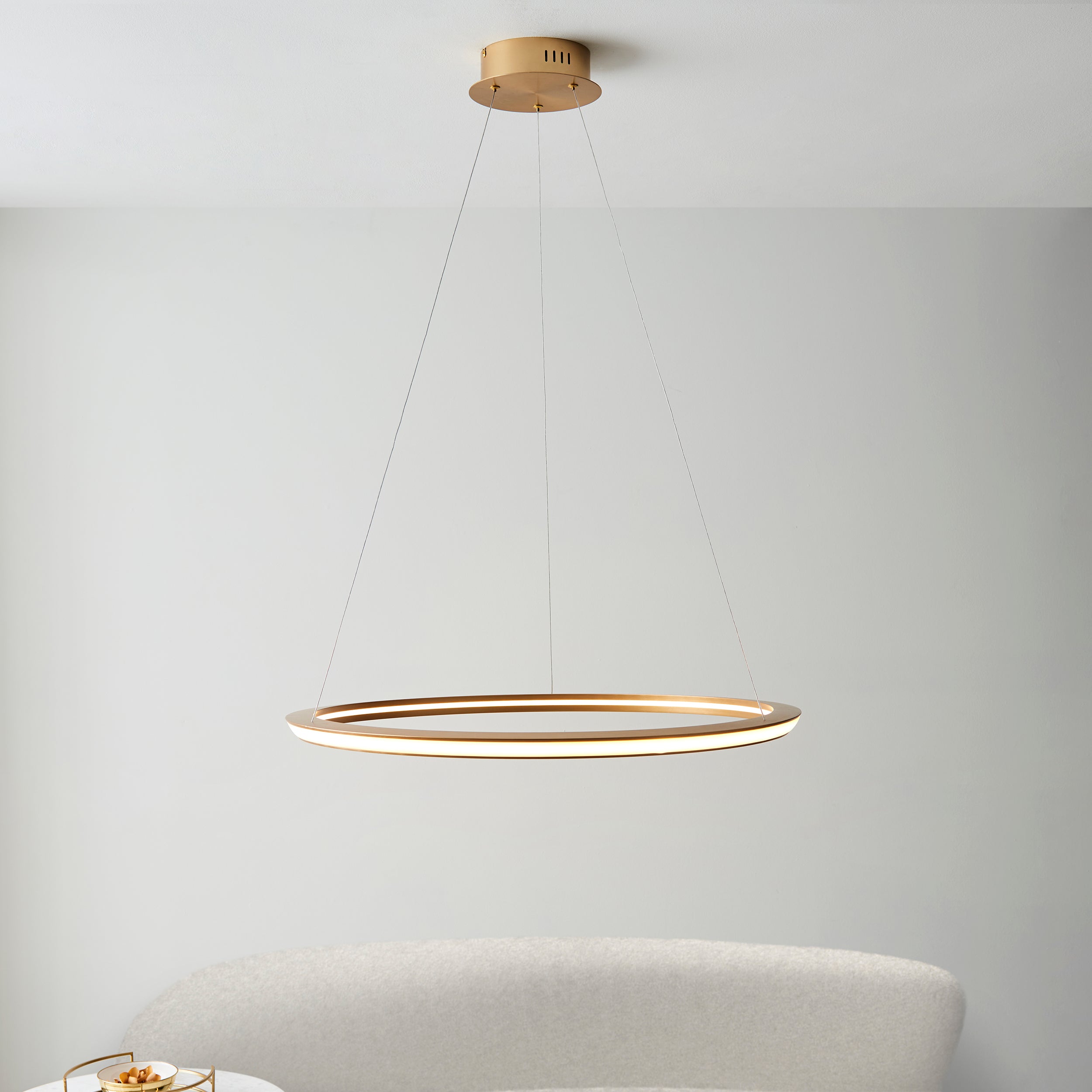 Amos Olympia D Satin Gold LED Pendant