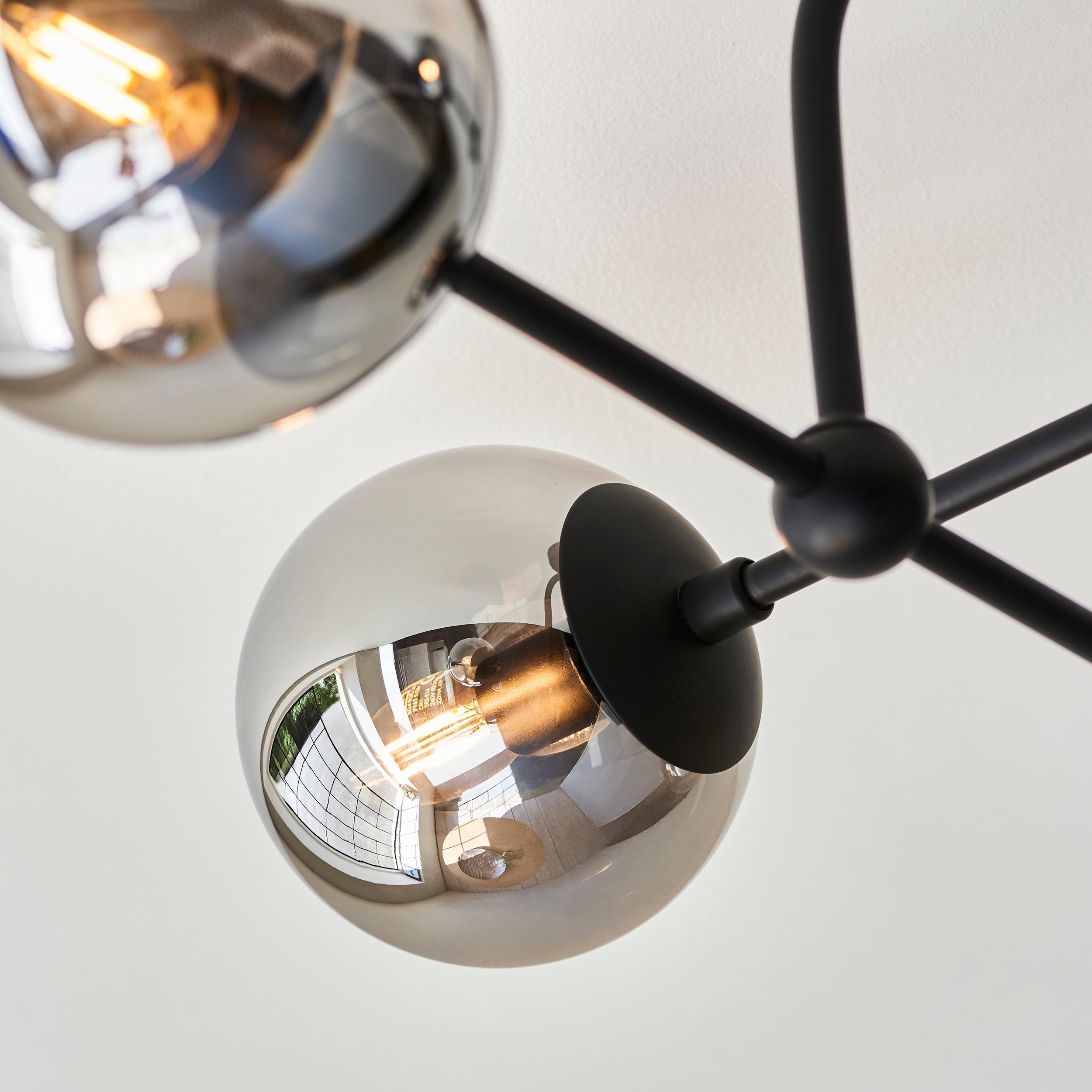 Amos Penthouse Flush Ceiling Light Black