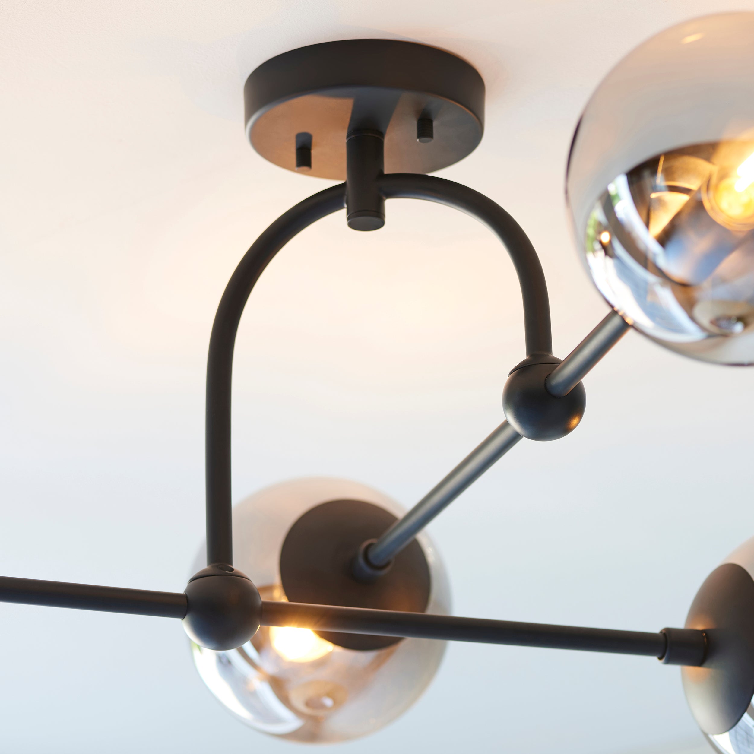 Amos Penthouse Flush Ceiling Light Black