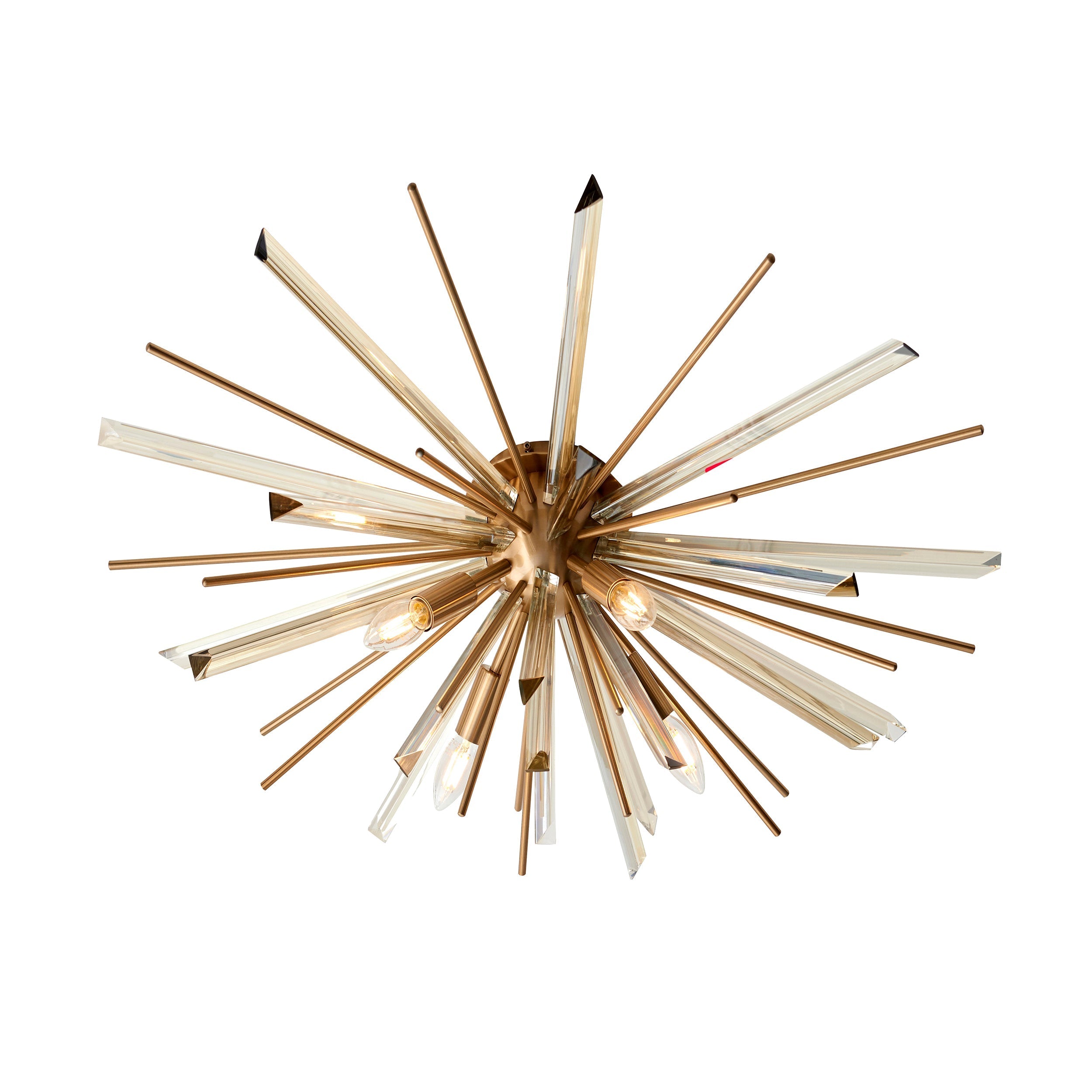Amos Sandridge Flush Ceiling Light Antique Brass
