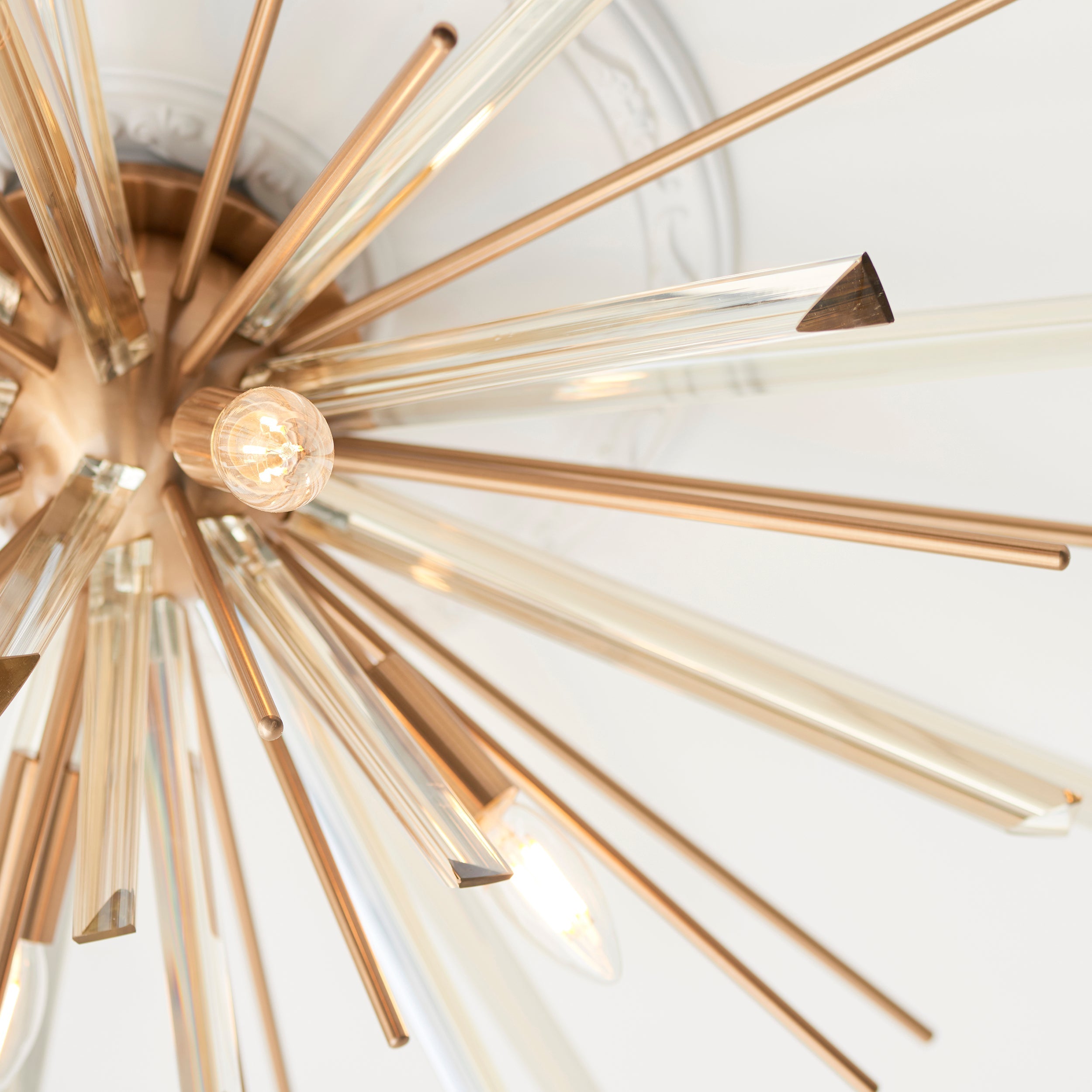 Amos Sandridge Flush Ceiling Light Antique Brass