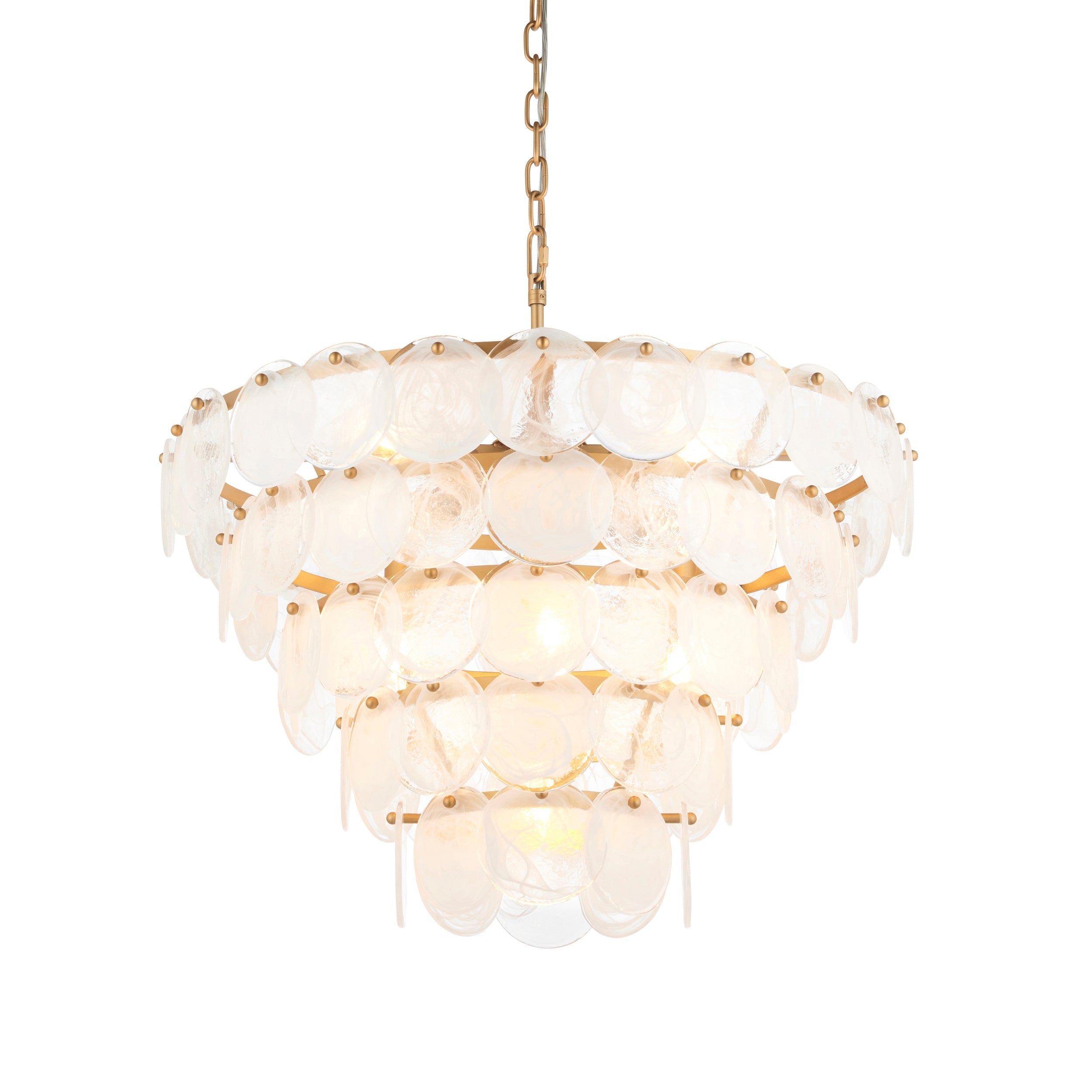 Amos Southgate Chandelier Antique Gold & White