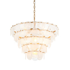 Amos Southgate Chandelier Antique Gold & White